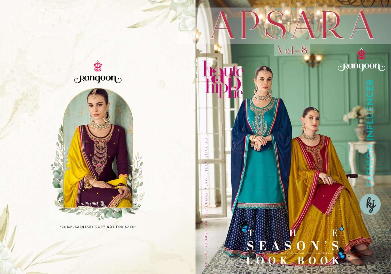 APSARA VOL-8 BY RANGOON IN JAM SILK WITH KHATLI HANDWORK MIRROR WITH COTTON MAL INNER 