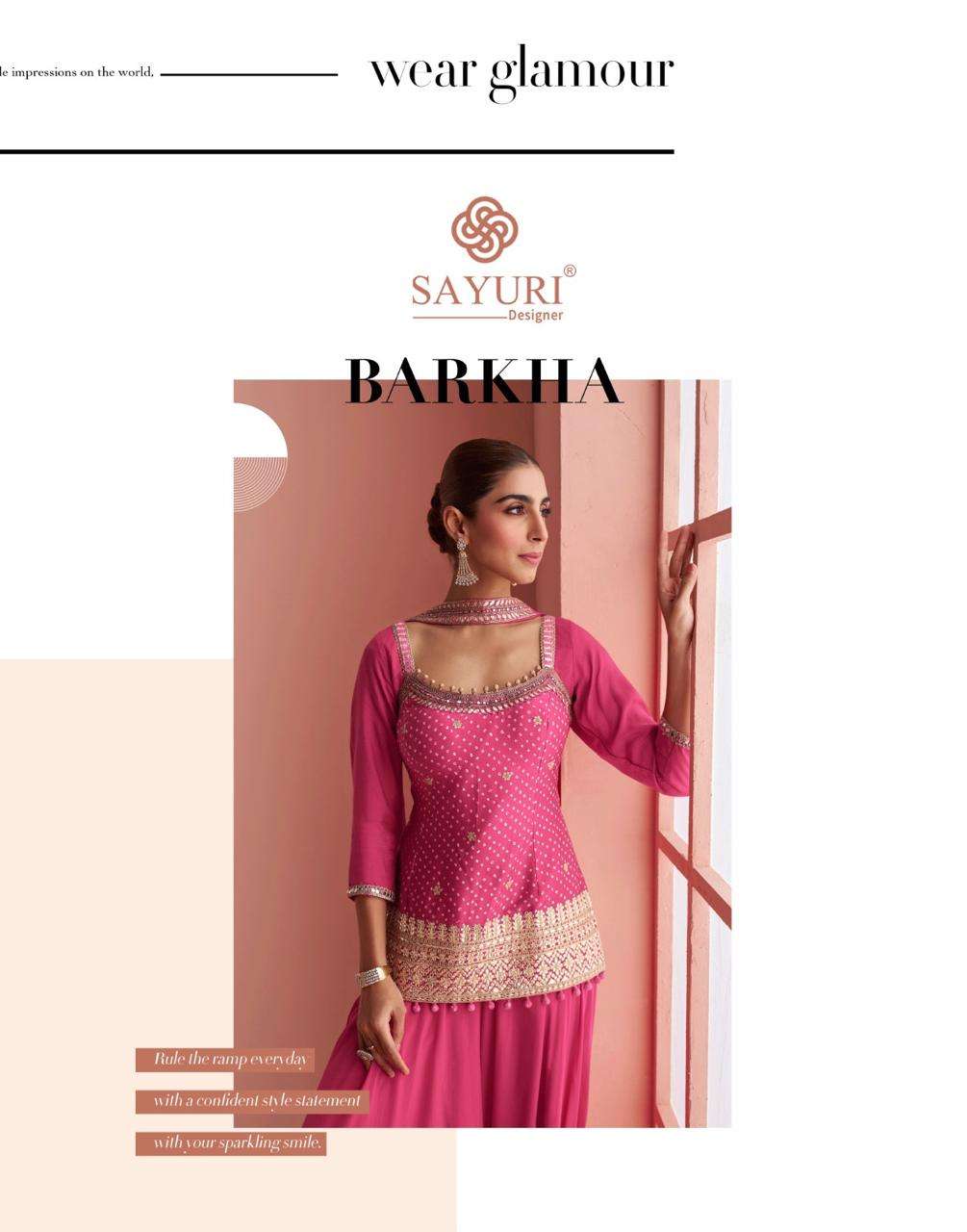 BARKHA BY SAYURI DESIGNER IN REAL PREMIUM CHINON SILK WITH HEAVY EMBROIDERED WORK
