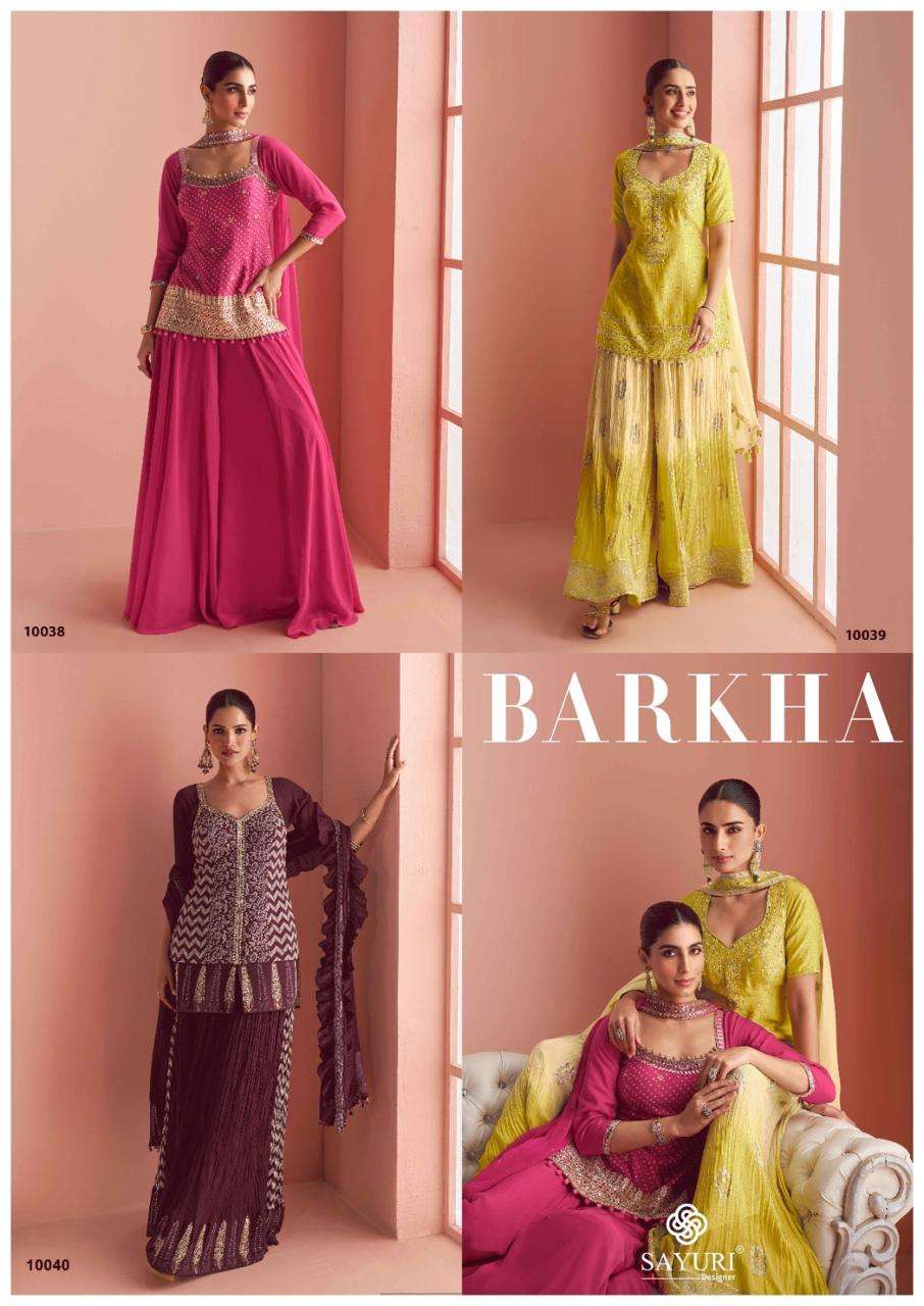 BARKHA BY SAYURI DESIGNER IN REAL PREMIUM CHINON SILK WITH HEAVY EMBROIDERED WORK