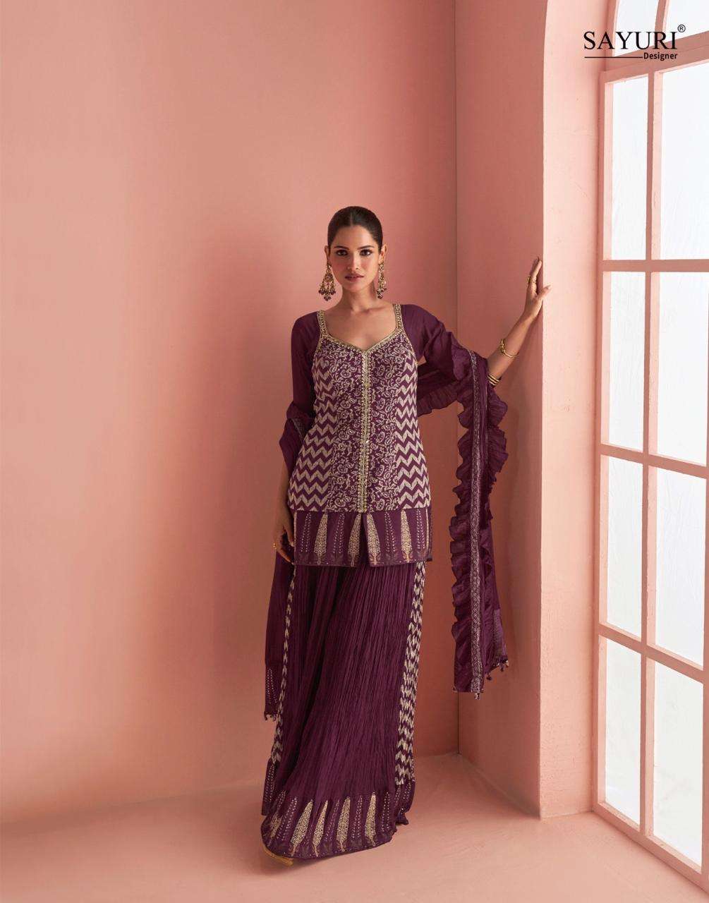 BARKHA BY SAYURI DESIGNER IN REAL PREMIUM CHINON SILK WITH HEAVY EMBROIDERED WORK