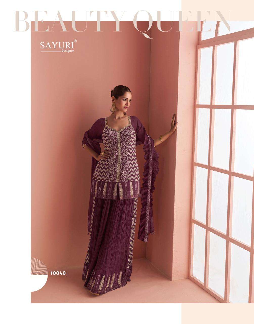 BARKHA BY SAYURI DESIGNER IN REAL PREMIUM CHINON SILK WITH HEAVY EMBROIDERED WORK
