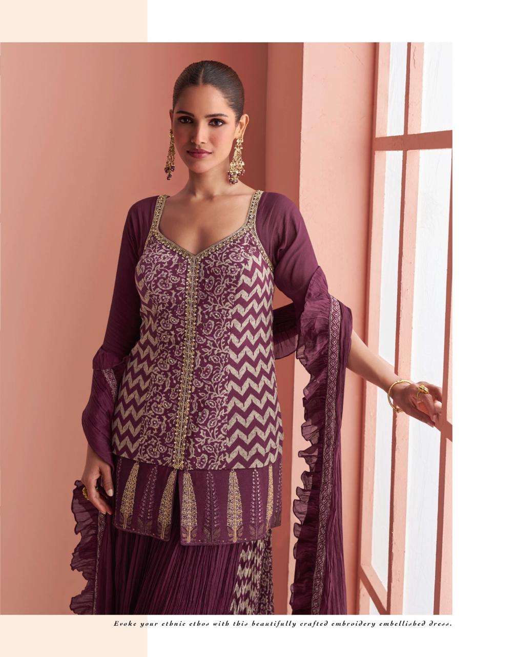 BARKHA BY SAYURI DESIGNER IN REAL PREMIUM CHINON SILK WITH HEAVY EMBROIDERED WORK