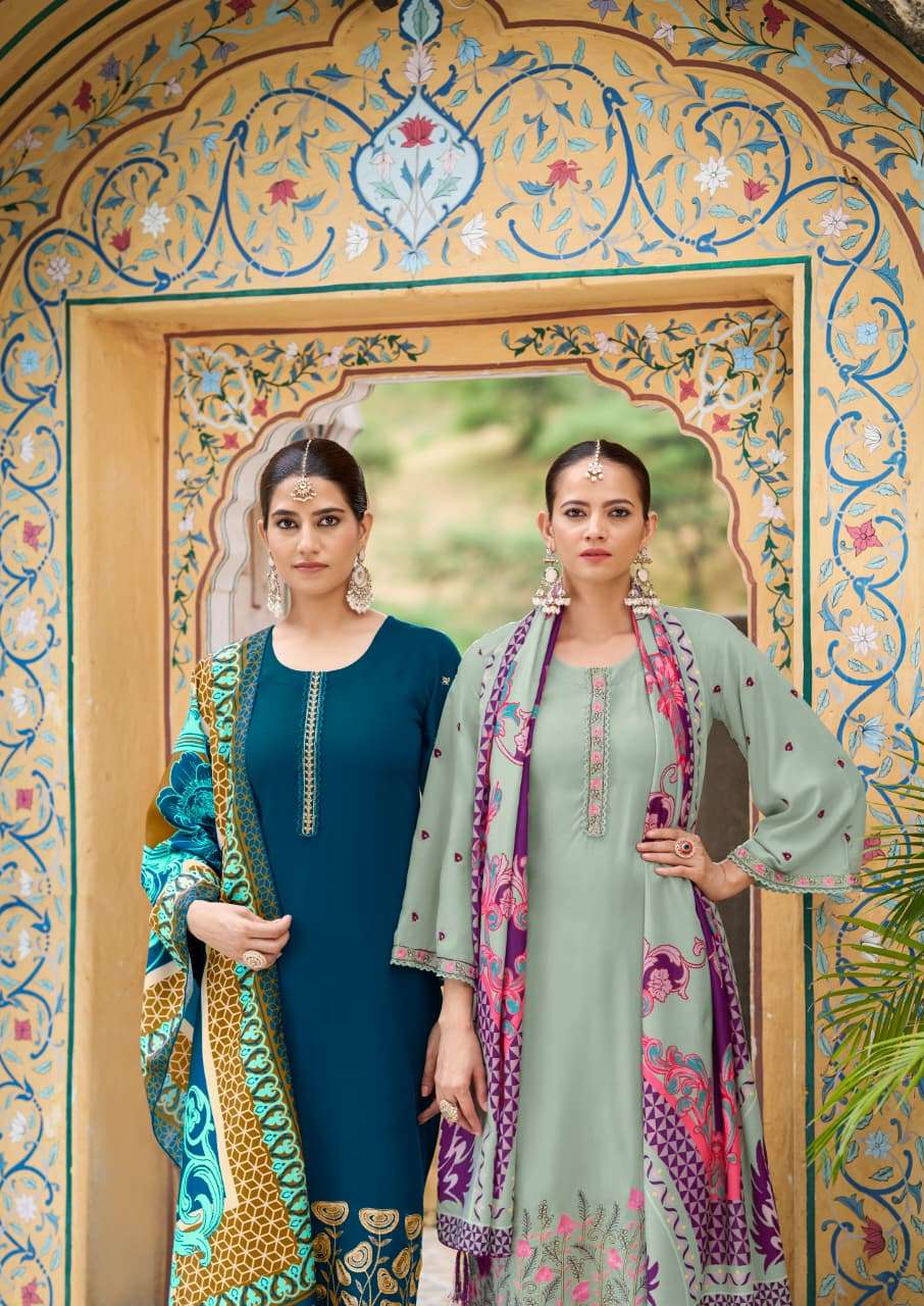 BELLA BY WOODEE IN PREMIUM QUALITY RAYON WITH THREAD WORK AND STYLISH SLIVES 