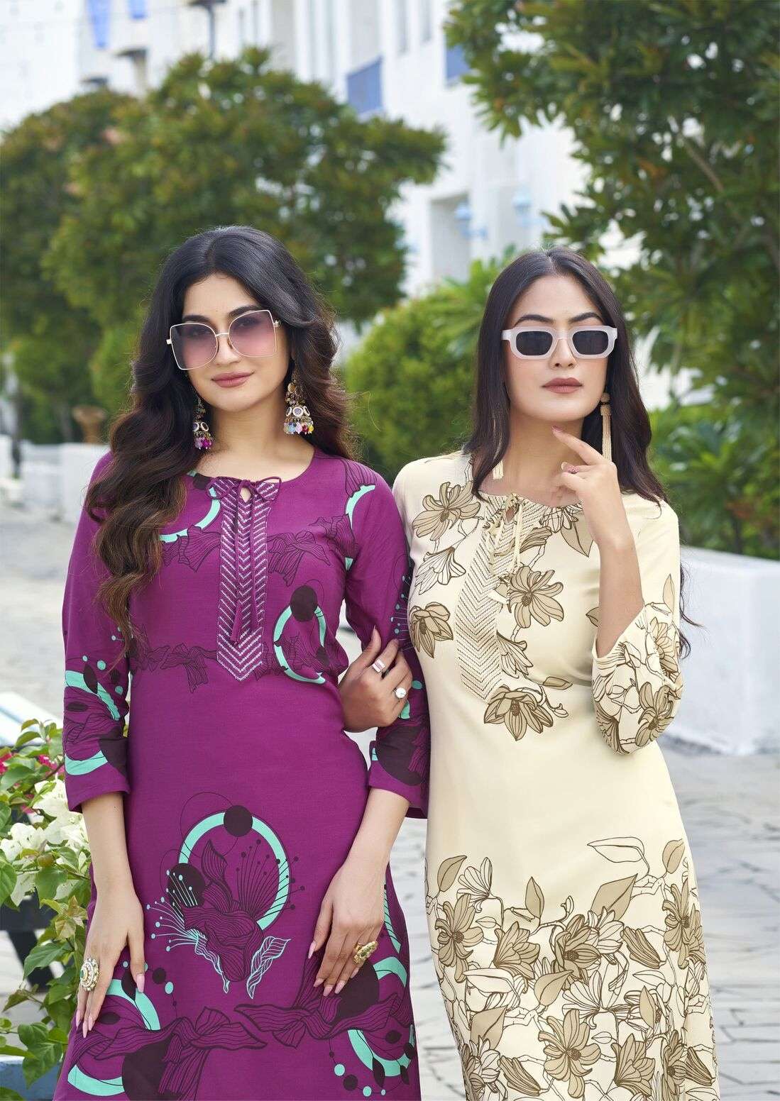 BELLIZA BY WOODEE IN PREMIUM HEAVY LIVA RAYON PRINT WITH BOTTOM SIDE POCKET 