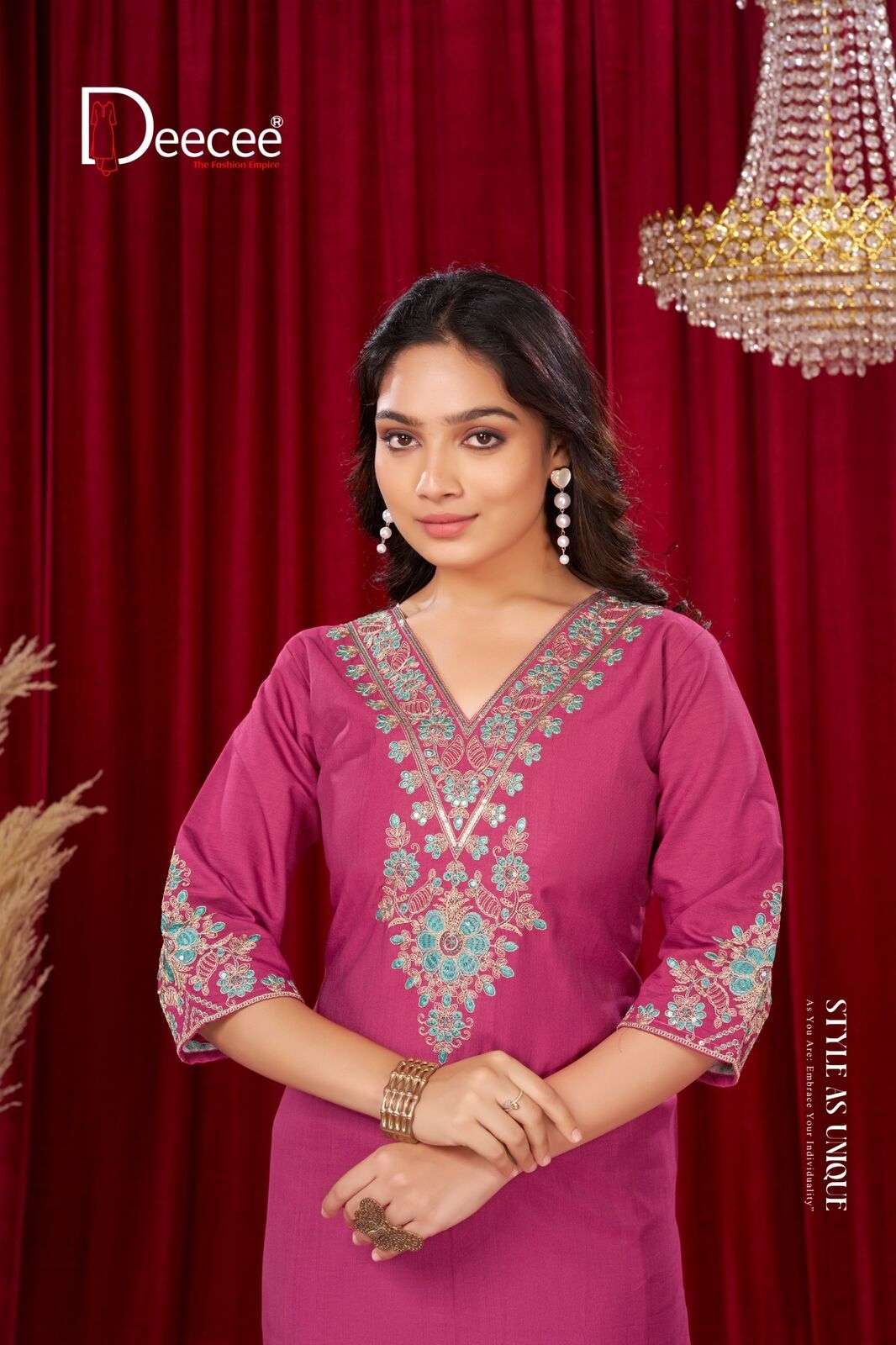 BERLIN BY DEECEE IN VATICAN PALEION FABRIC KURTI WITH ATTACHED INNER AND EMBROIDERY WORK 