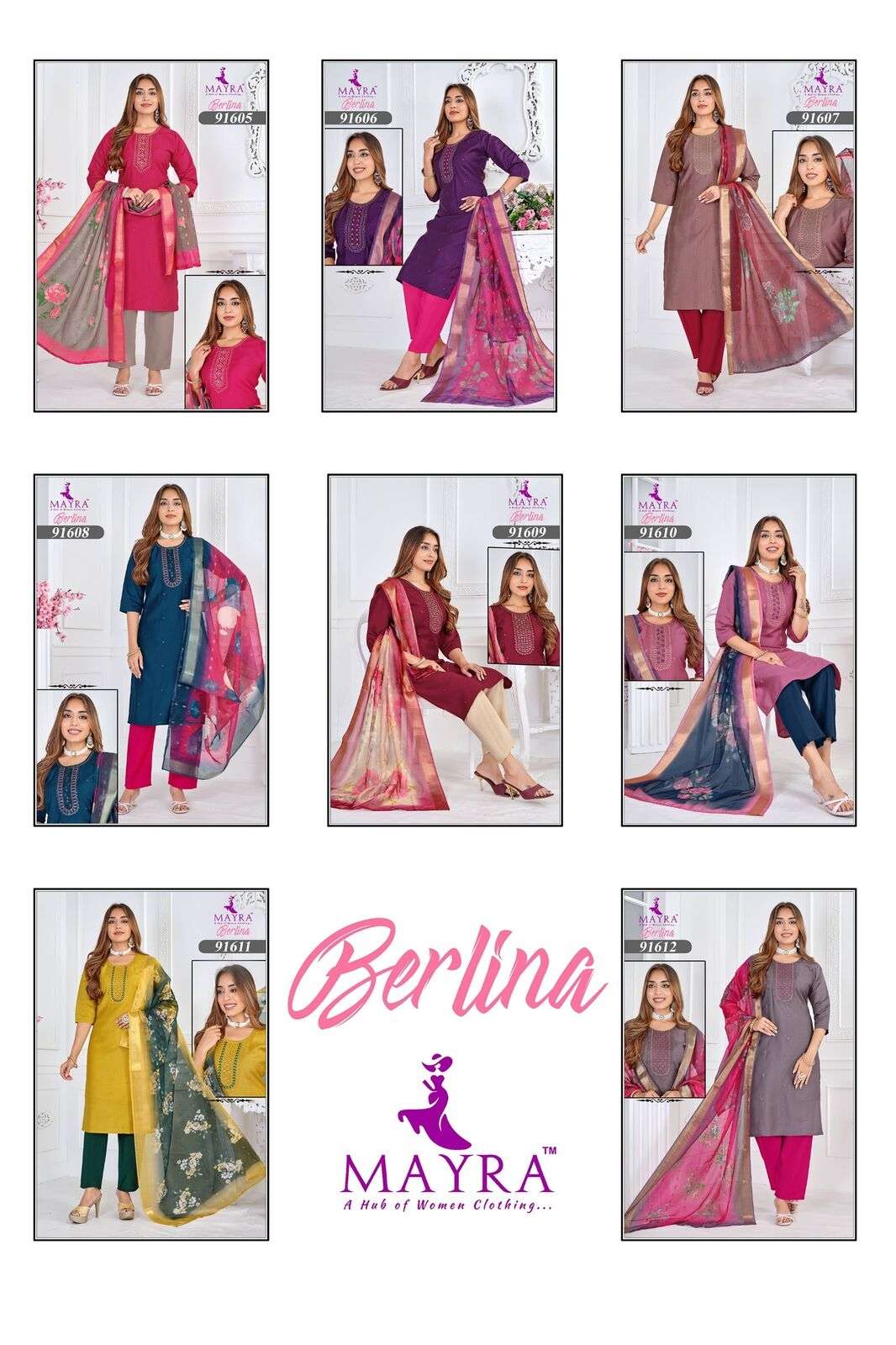 BERLINA BY MAYRA FASHION IN FANCY BERLIN SILK WITH SEQUENCE EMBROIDERY PANEL WORK 
