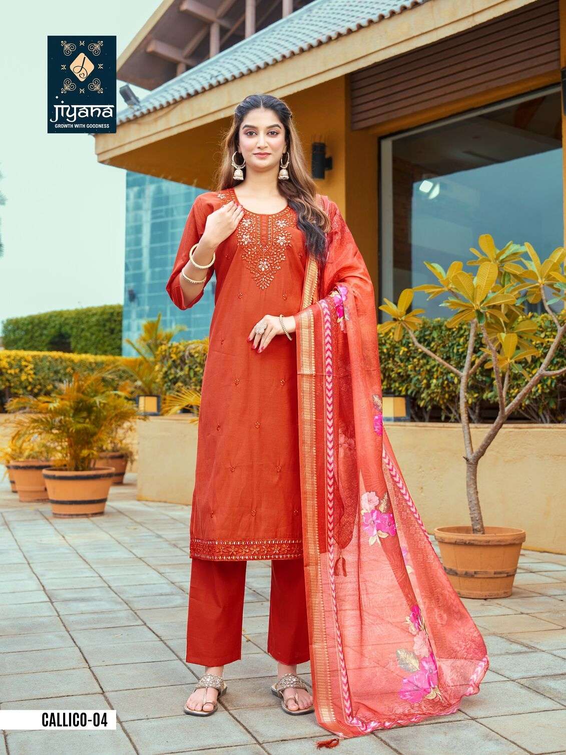 CALLICO BY JIYANA IN ROMAN SILK WITH FANCY DIGITAL JEQARD BORDER DUPATTA 