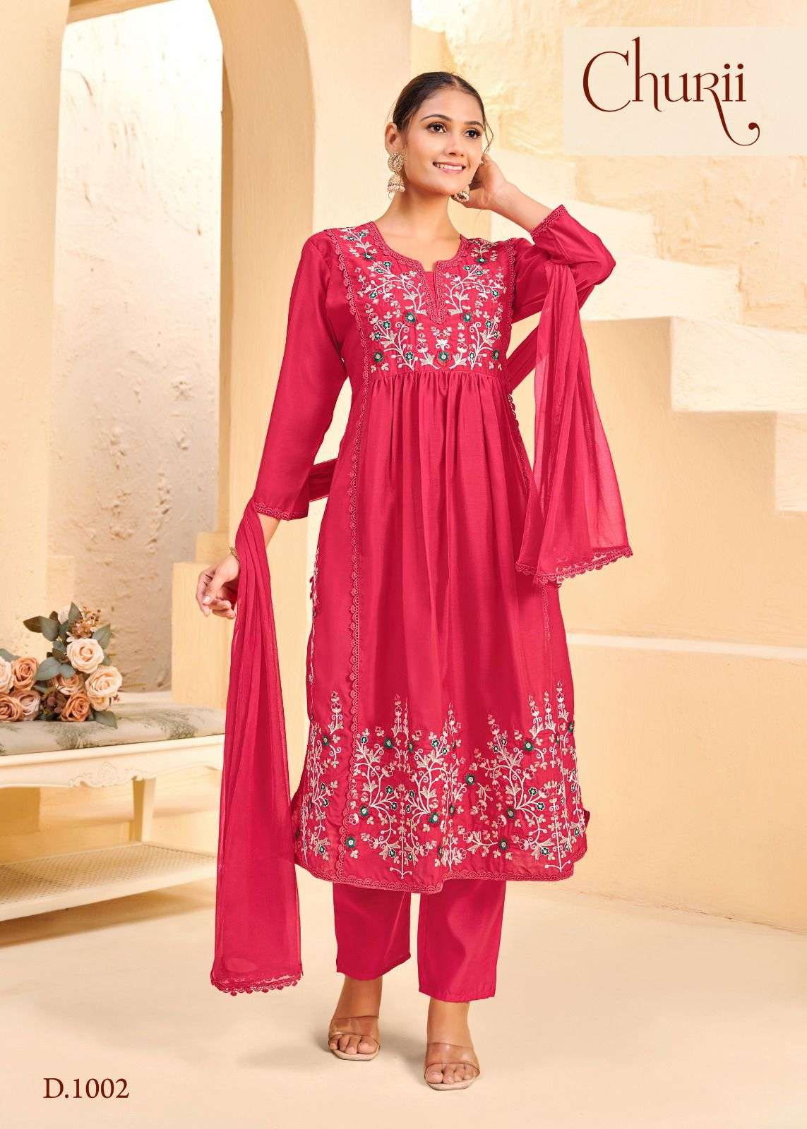 CAMELIA BY CHURII IN SOFT PURE SILK WITH INNER AND BEAUTIFUL COLOURS WITH WORK 