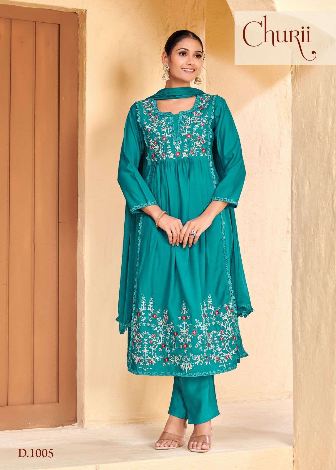 CAMELIA BY CHURII IN SOFT PURE SILK WITH INNER AND BEAUTIFUL COLOURS WITH WORK 