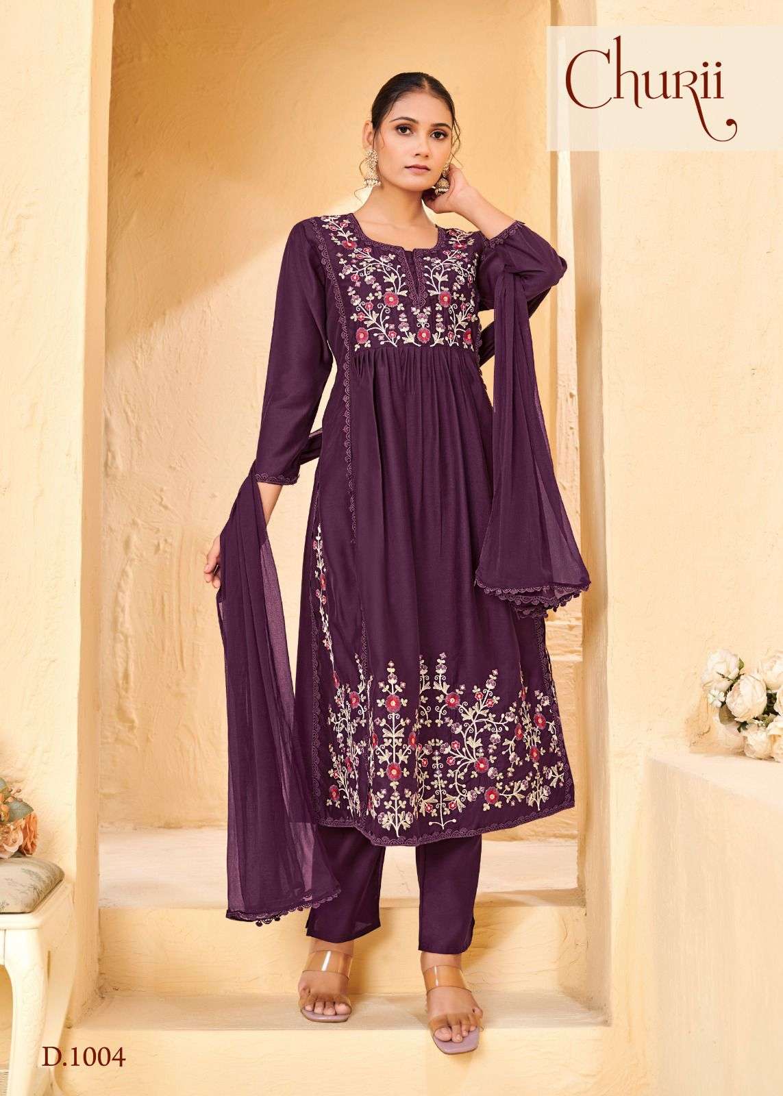 CAMELIA BY CHURII IN SOFT PURE SILK WITH INNER AND BEAUTIFUL COLOURS WITH WORK 