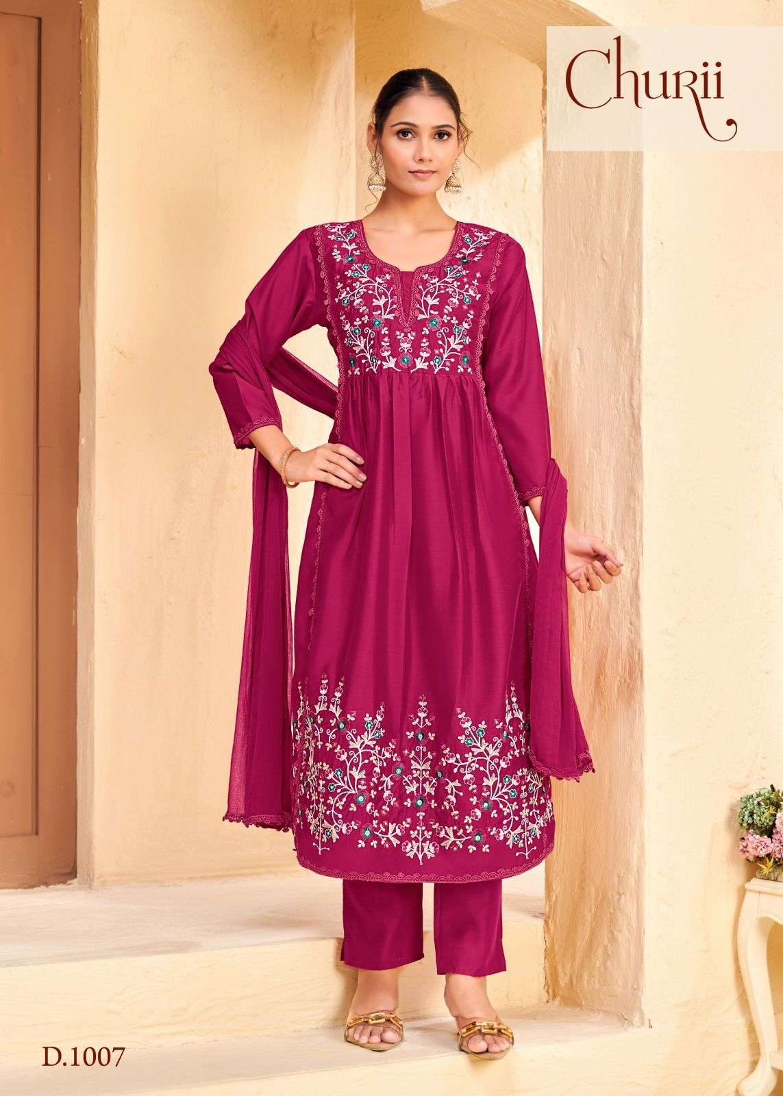 CAMELIA BY CHURII IN SOFT PURE SILK WITH INNER AND BEAUTIFUL COLOURS WITH WORK 