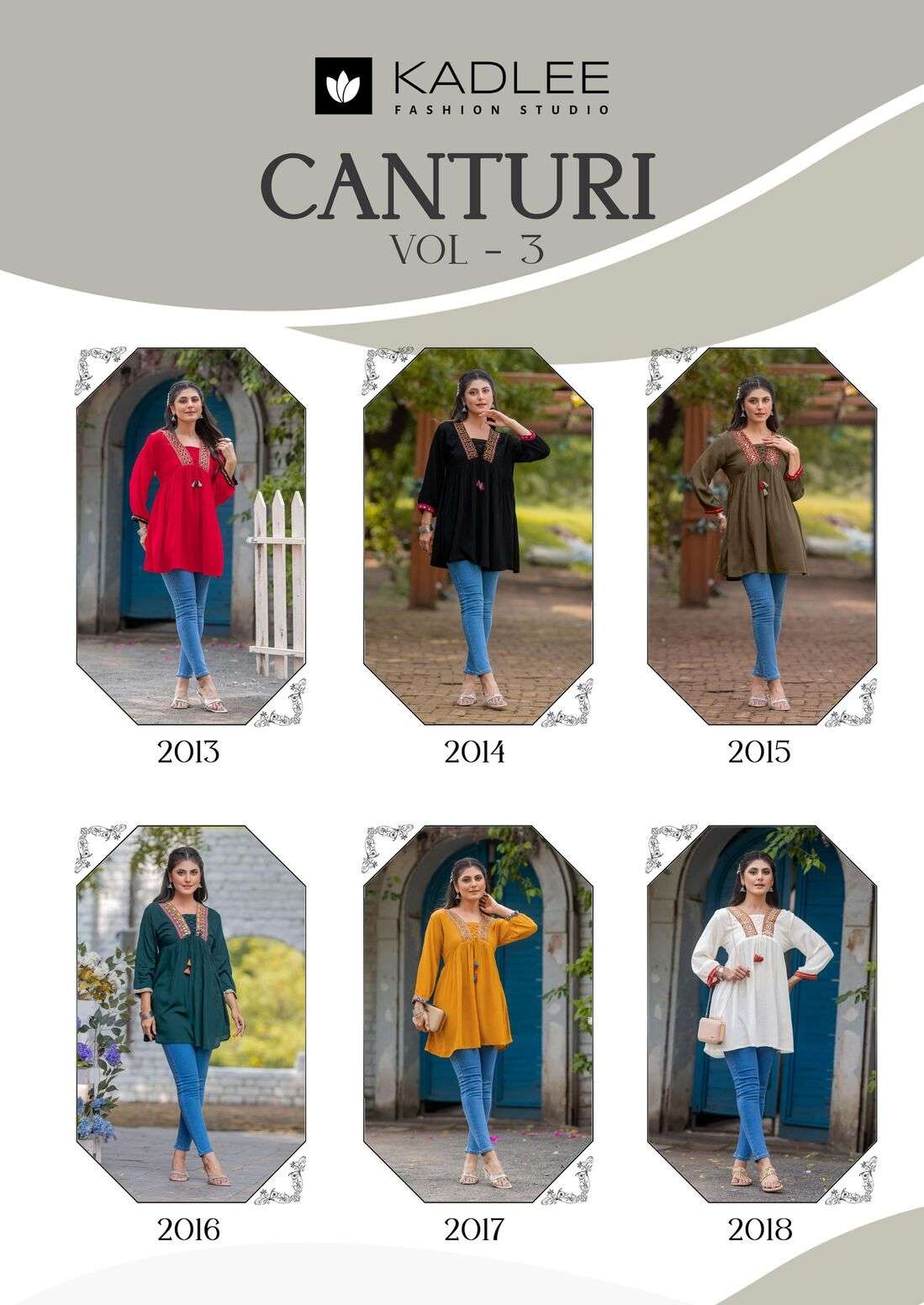 CENTURI VOL-3 BY KADLEE IN RAYON WRINCLE WITH INNER AND HEAVY HANDWORK ON NECK 