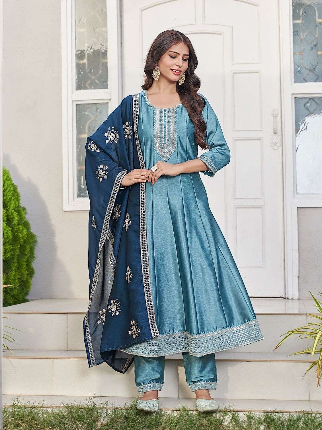 CHAHAT BY AANCHI IN CRYSTAL SILK WITH FANCY DUPATTA WORK 3 PCS SET FLAIR CONCEPT 