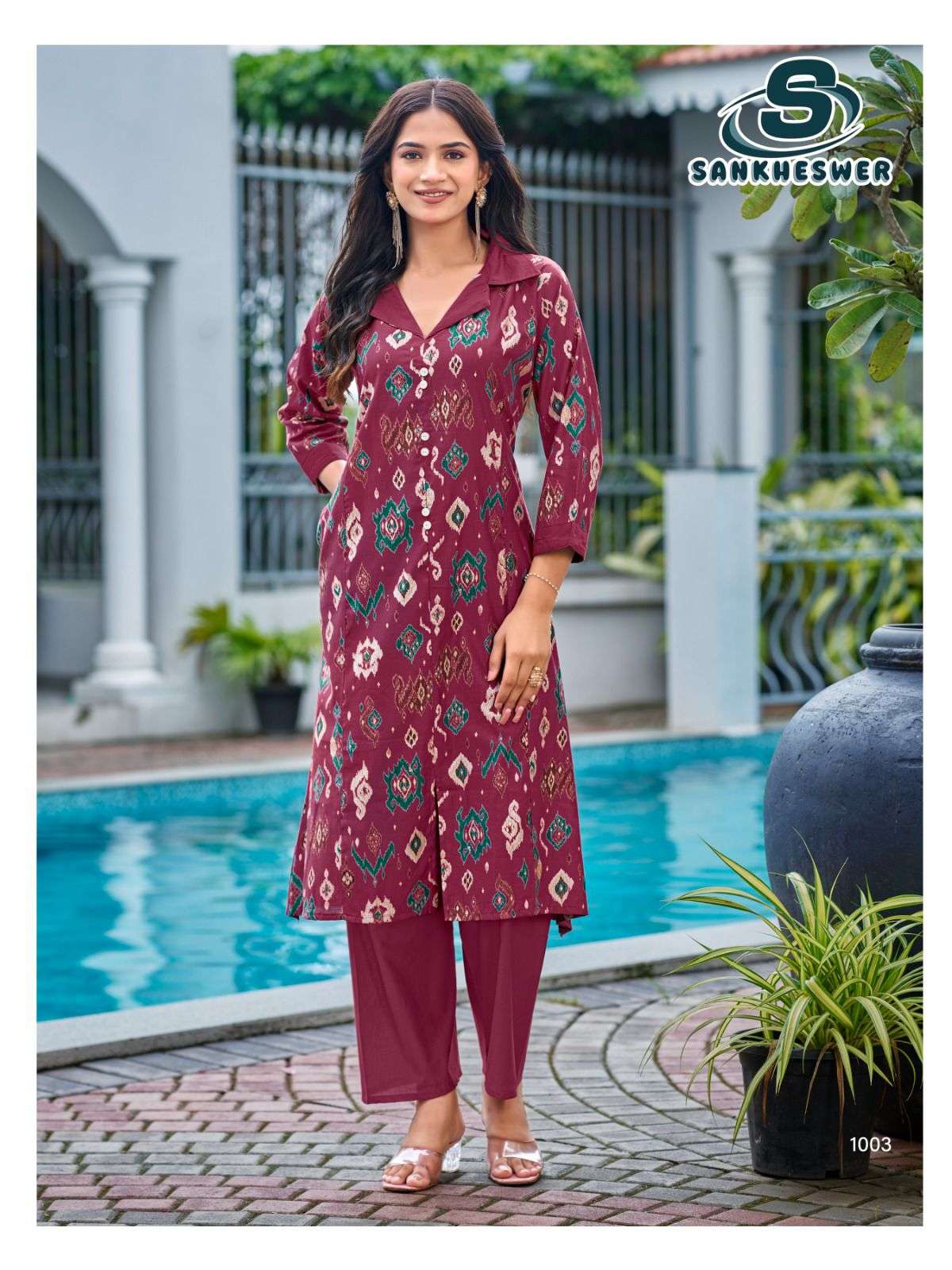 CHARMI VOL-1 BY SANKHESWER IN VERTICAN FOIL DECHARGE PRINT FANCY CO-ORD SET 