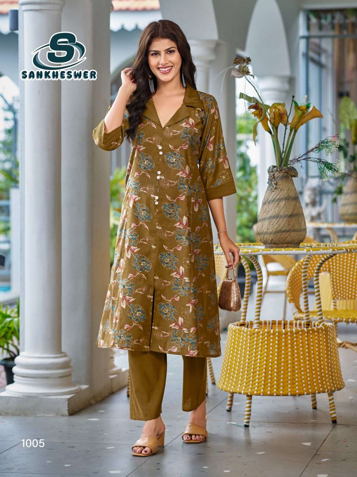 CHARMI VOL-1 BY SANKHESWER IN VERTICAN FOIL DECHARGE PRINT FANCY CO-ORD SET 