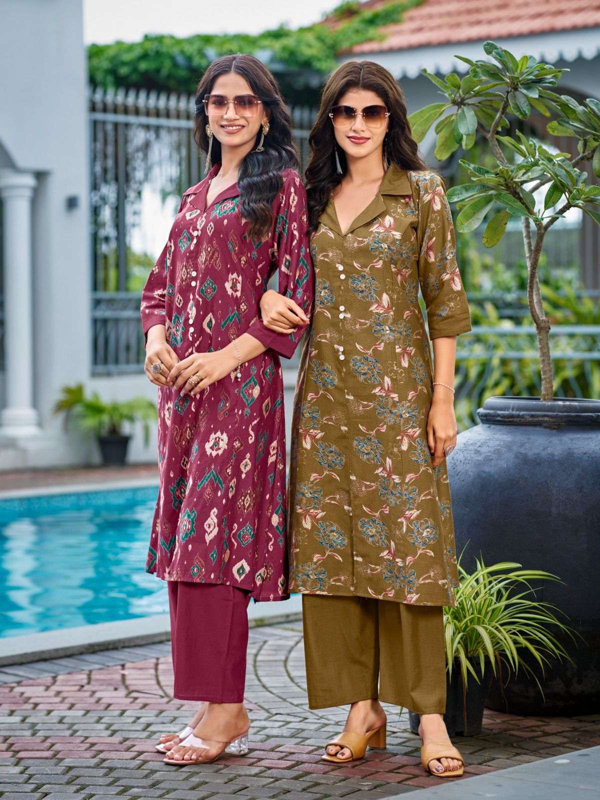 CHARMI VOL-1 BY SANKHESWER IN VERTICAN FOIL DECHARGE PRINT FANCY CO-ORD SET 