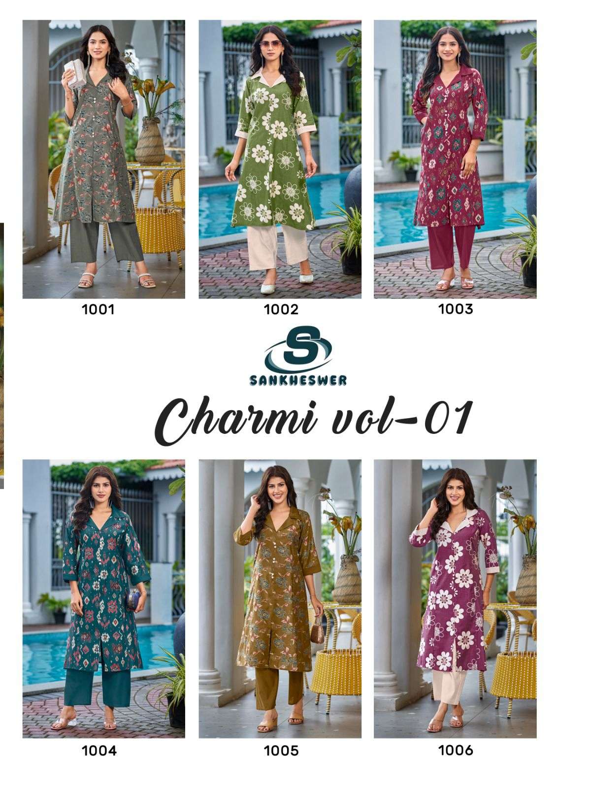 CHARMI VOL-1 BY SANKHESWER IN VERTICAN FOIL DECHARGE PRINT FANCY CO-ORD SET 
