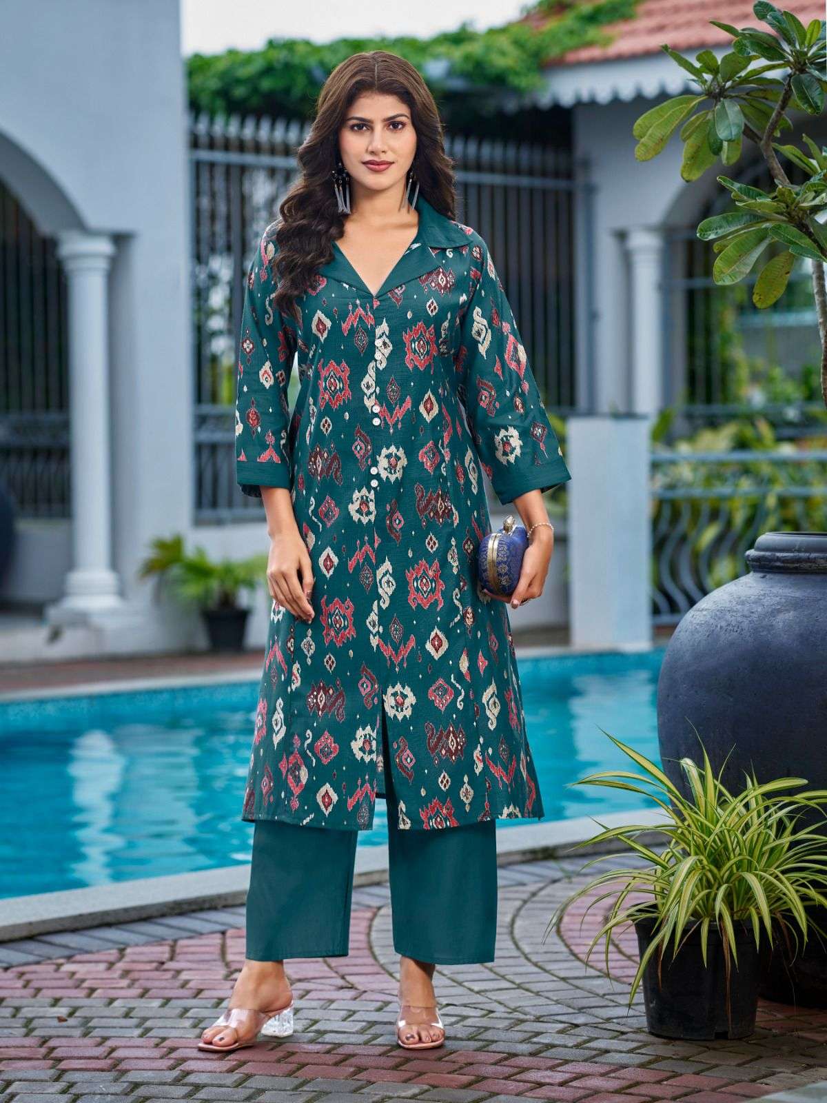 CHARMI VOL-1 BY SANKHESWER IN VERTICAN FOIL DECHARGE PRINT FANCY CO-ORD SET 