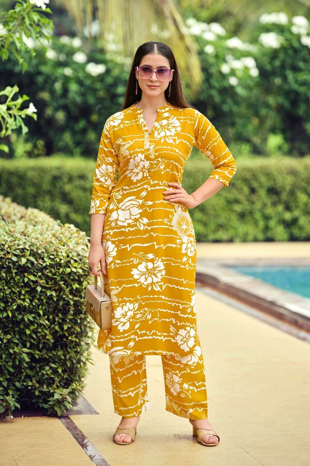 CINDERELLA VOL - 6 BY TIPS & TOPS IN HEAVY RAYON PRINT CO-ORD SET WITH POCKET 