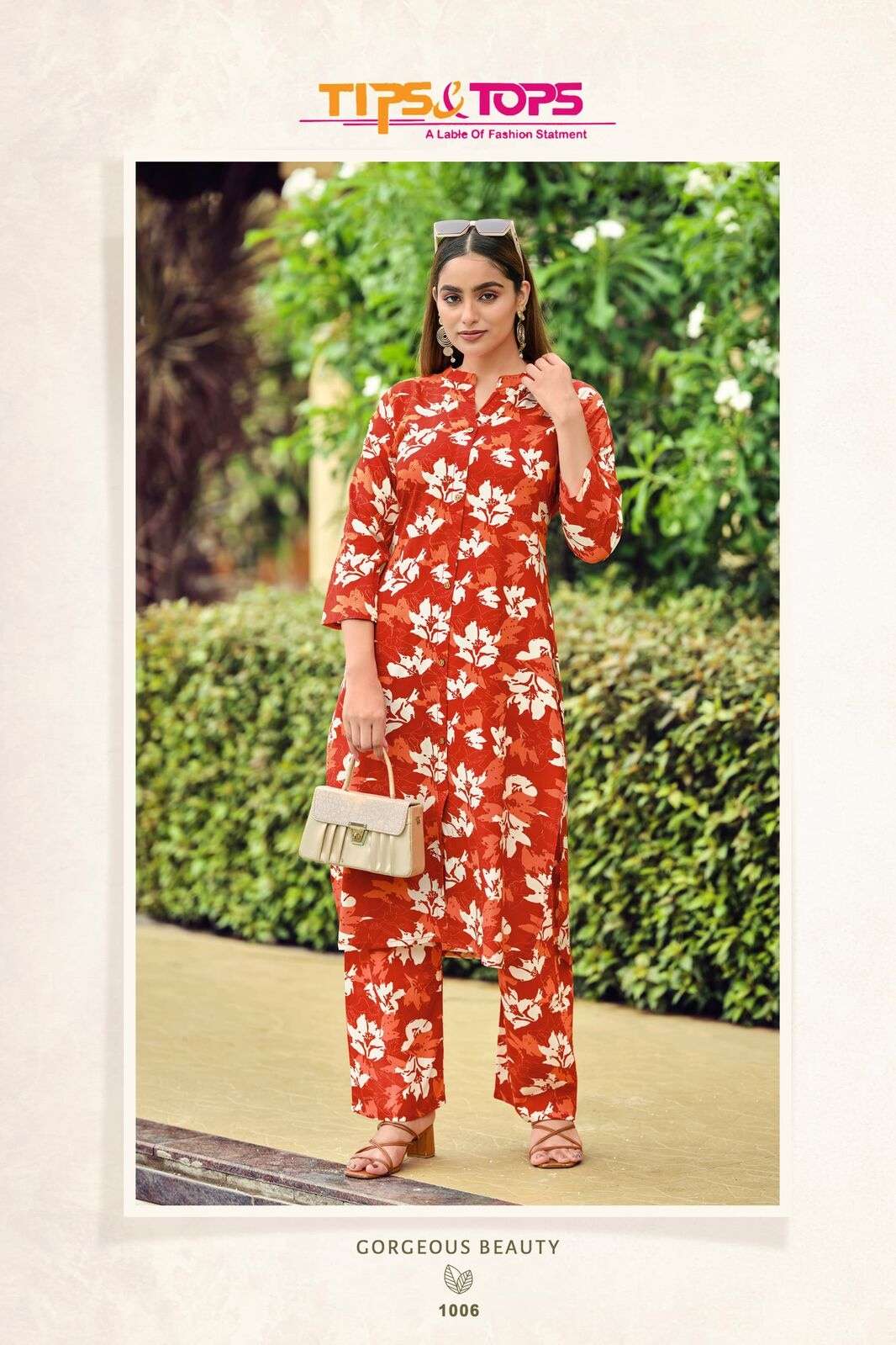 CINDERELLA VOL - 6 BY TIPS & TOPS IN HEAVY RAYON PRINT CO-ORD SET WITH POCKET 