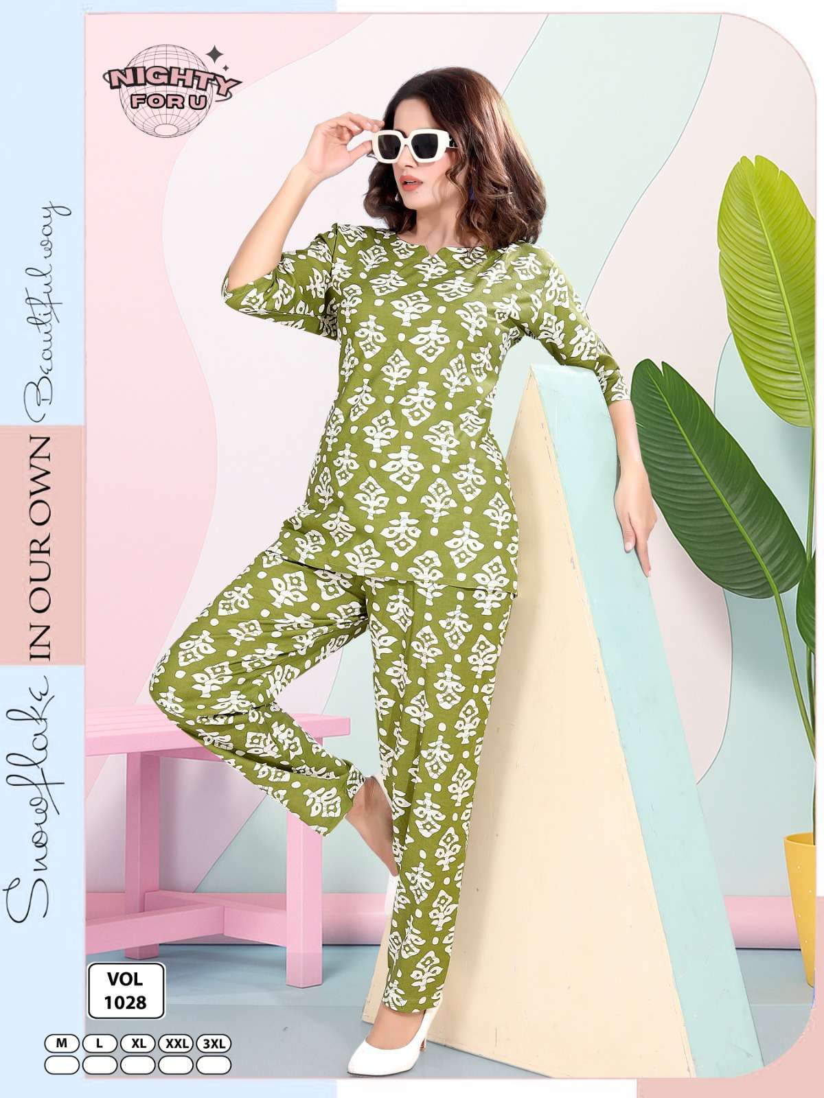 D.NO :- 1028 BY NIGHTY FOR U IN RAYON FANCY PRINTED CO-ORD 