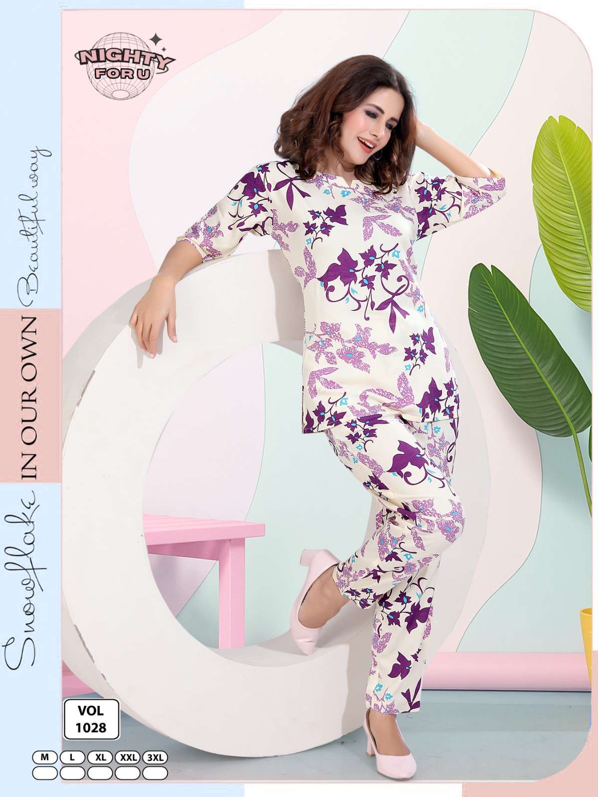D.NO :- 1028 BY NIGHTY FOR U IN RAYON FANCY PRINTED CO-ORD 