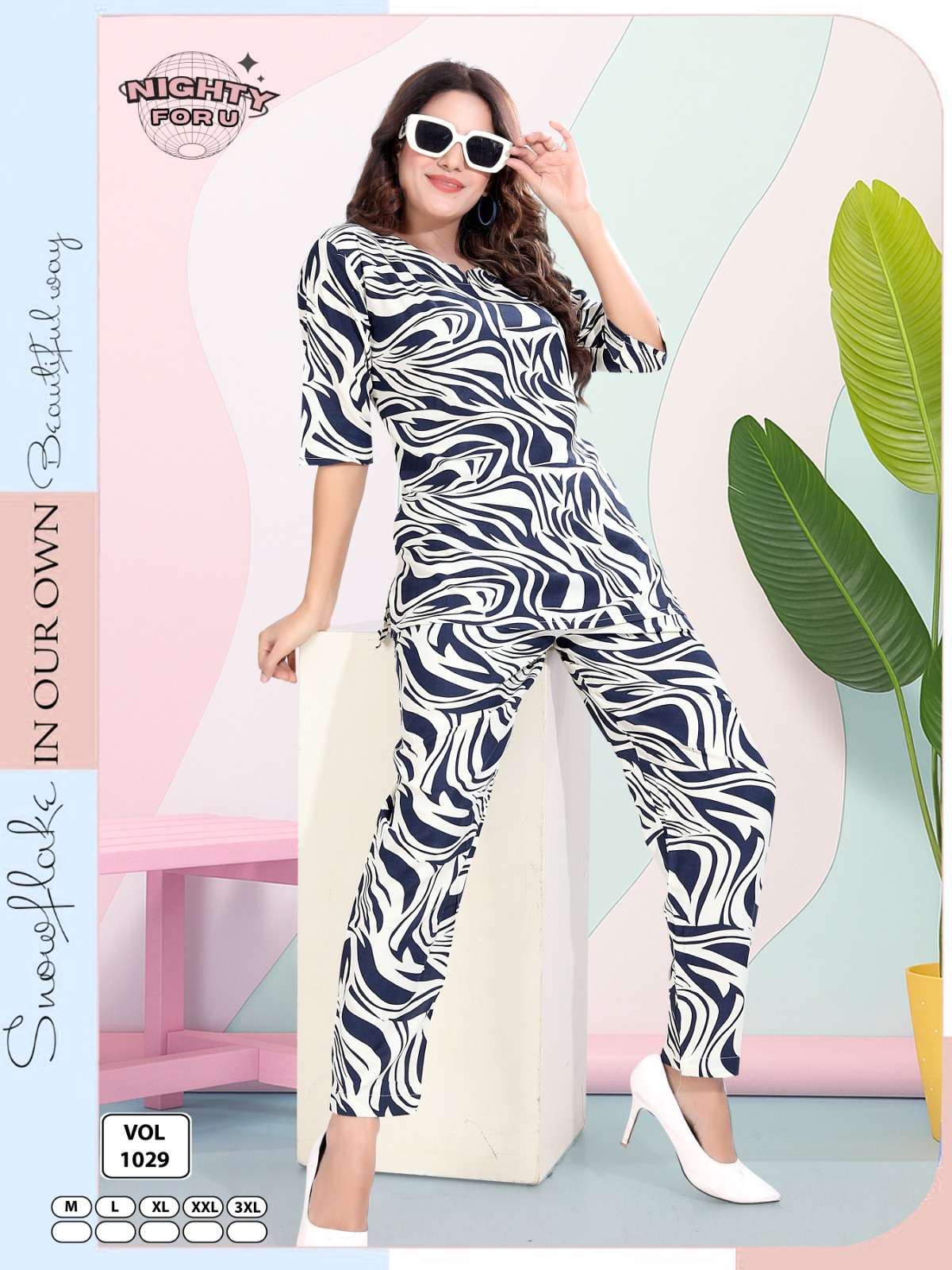 D.NO :- 1029 BY NIGHTY FOR U IN RAYON FANCY PRINTED CO-ORD 