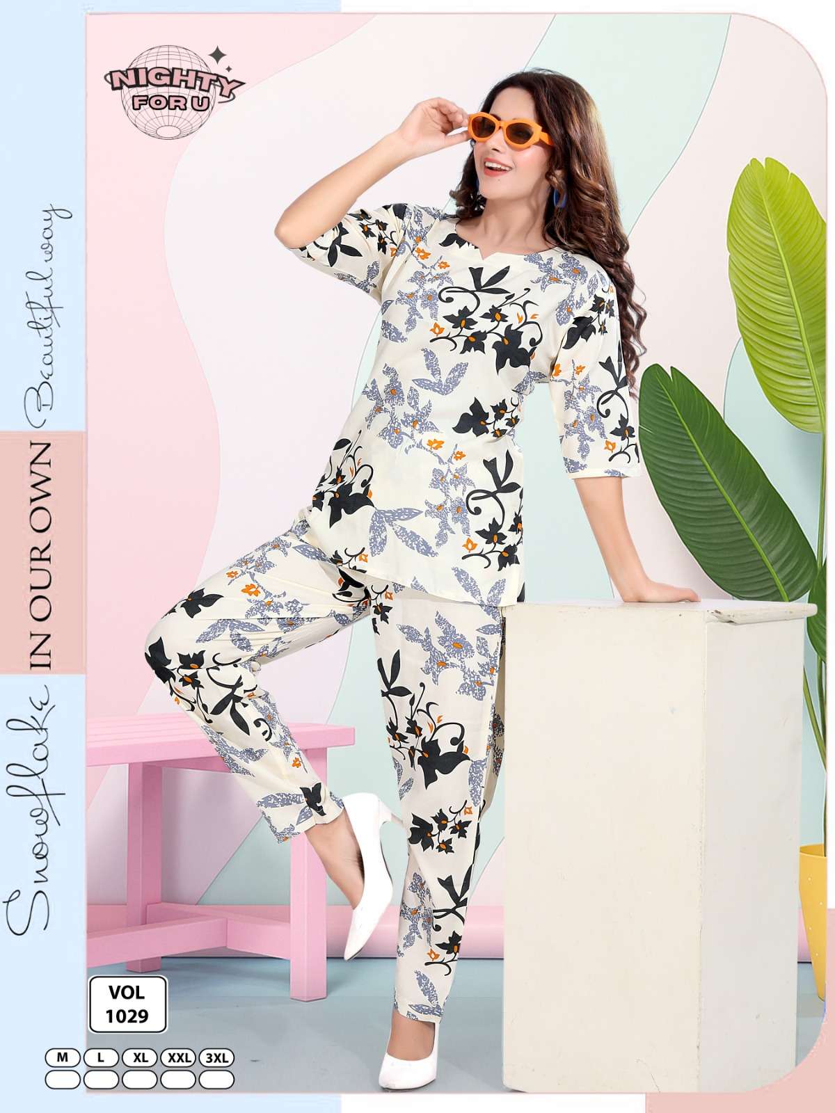 D.NO :- 1029 BY NIGHTY FOR U IN RAYON FANCY PRINTED CO-ORD 