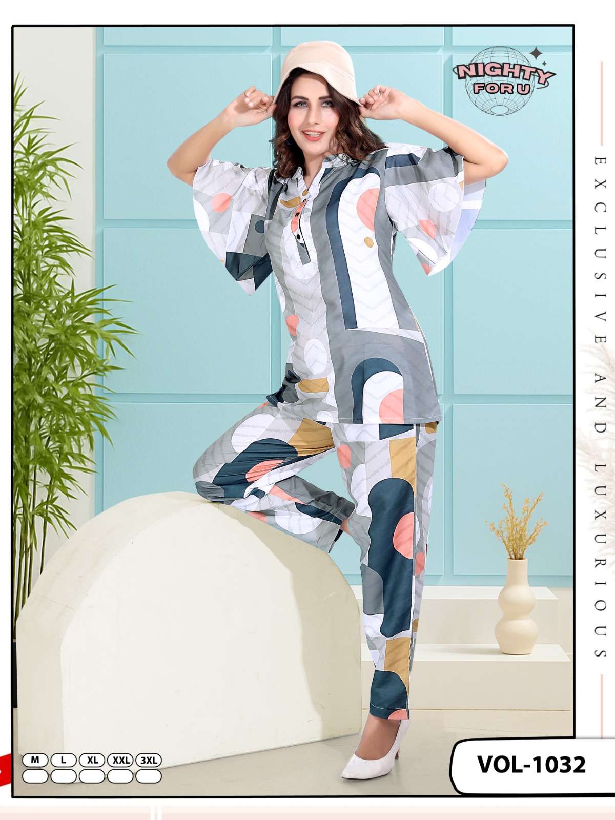 D.NO :- 1032 BY NIGHTY FOR U IN RAYON STYLISH PREMIUM CO-ORD SET 