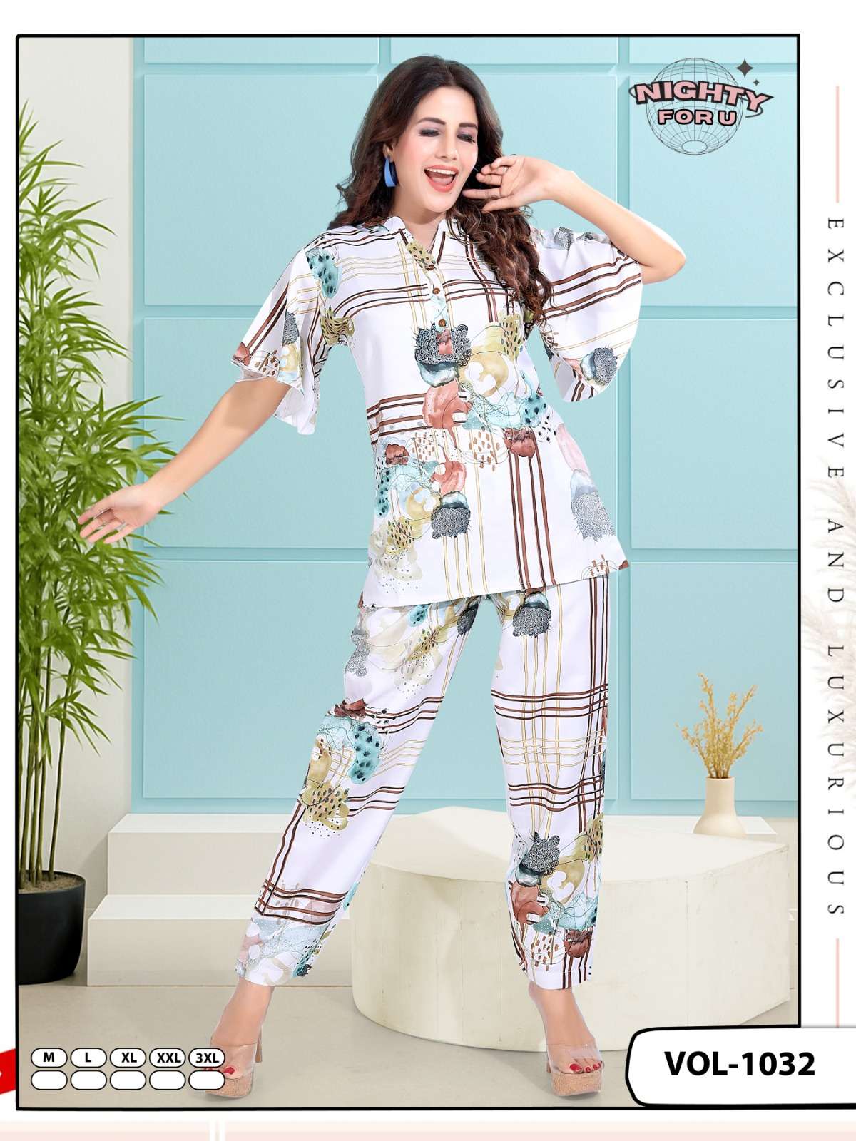 D.NO :- 1032 BY NIGHTY FOR U IN RAYON STYLISH PREMIUM CO-ORD SET 