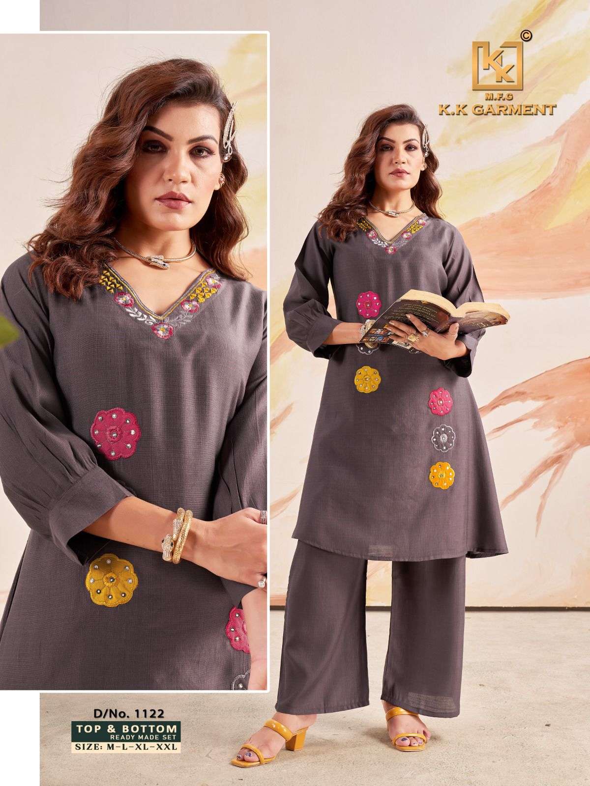 D.NO :- 1119 TO 1123 BY KK GROUP IN HEAVY RAYON CO-ORD SET NEW ARTICLE 