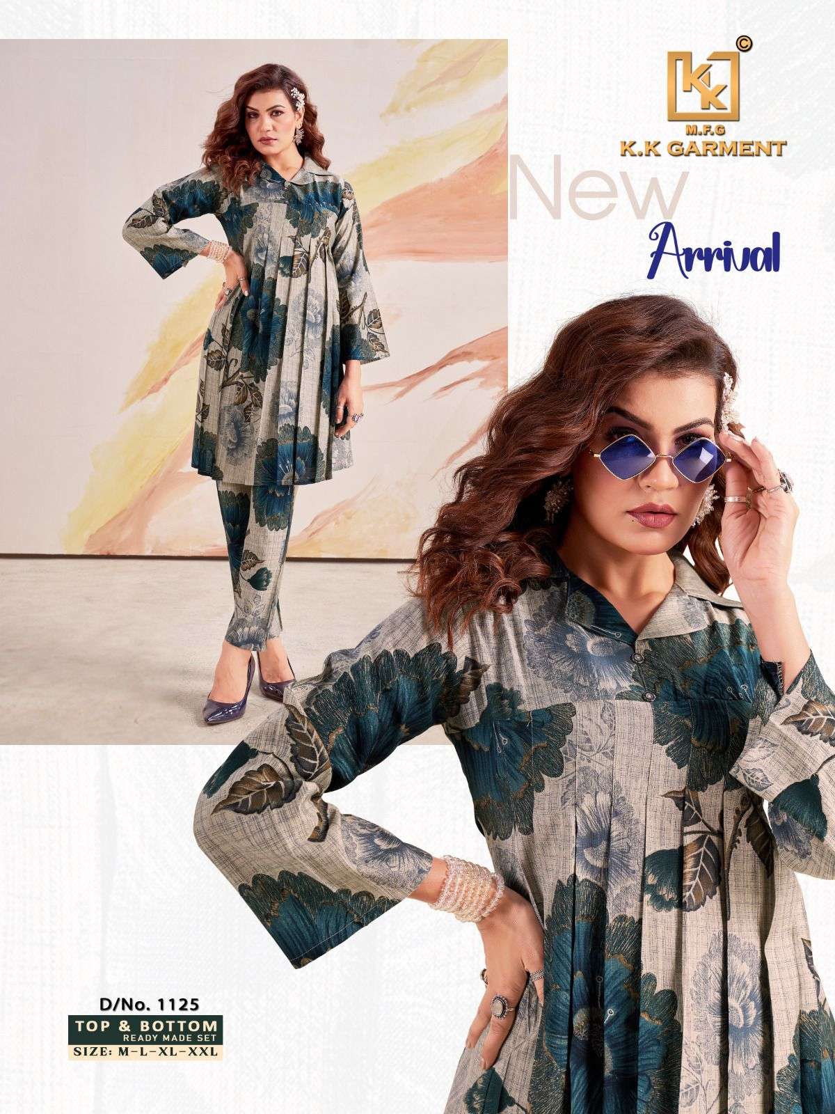 D.NO :- 1124 TO 1125 BY KK GROUP IN HEAVY RAYON CO-ORD SET NEW ARTICLE 