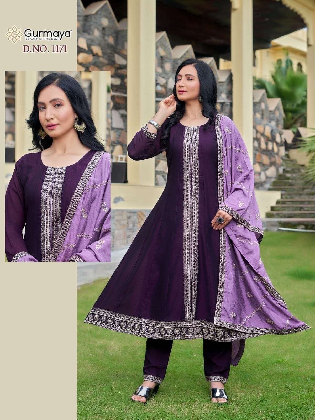 D.NO :- 1170-1173 BY AANCHI IN VICHITRA SILK WITH FANCY DUPATTA WORK 