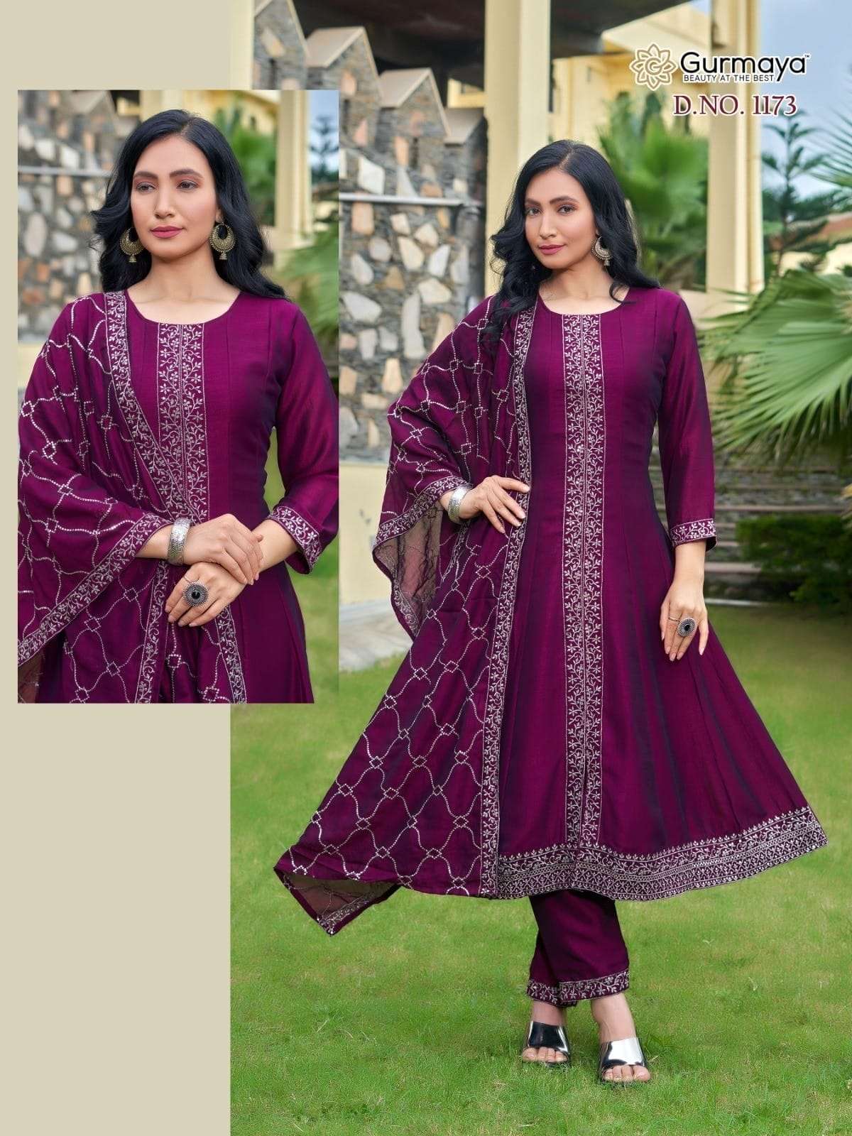 D.NO :- 1170-1173 BY AANCHI IN VICHITRA SILK WITH FANCY DUPATTA WORK 
