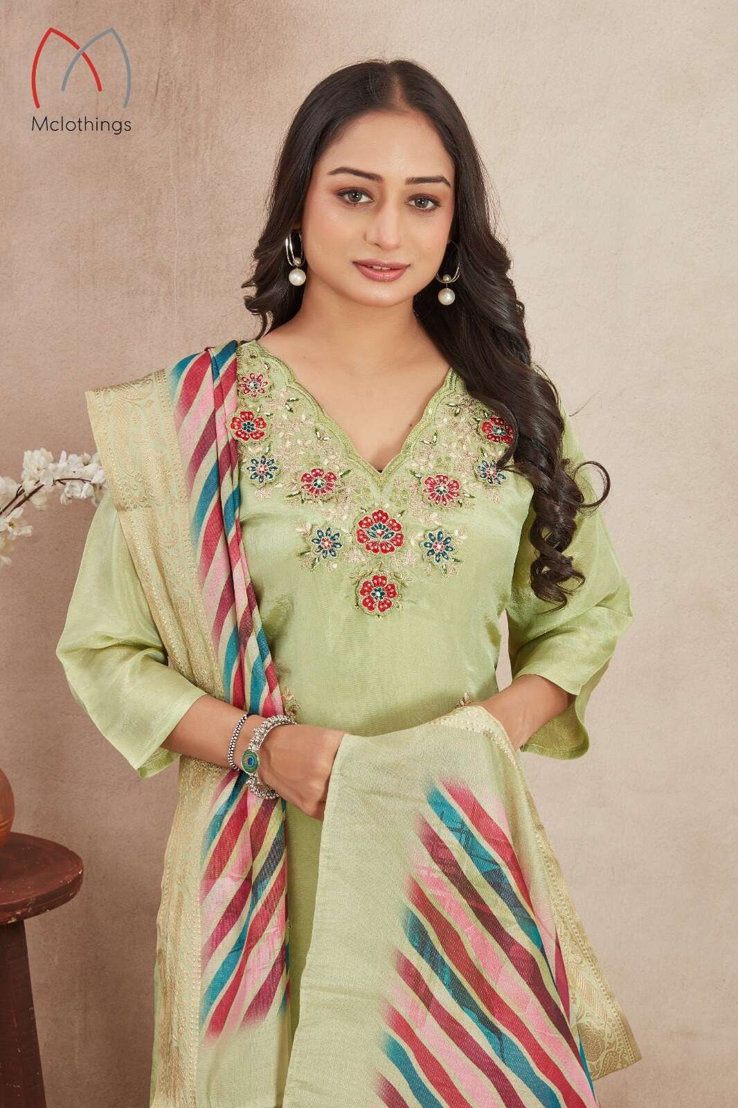 D.NO :- 2217 BY MCLOTHINGH IN VISCOSE SHIMMER 3D CUT WORK FLOWER WITH CODING WORK 