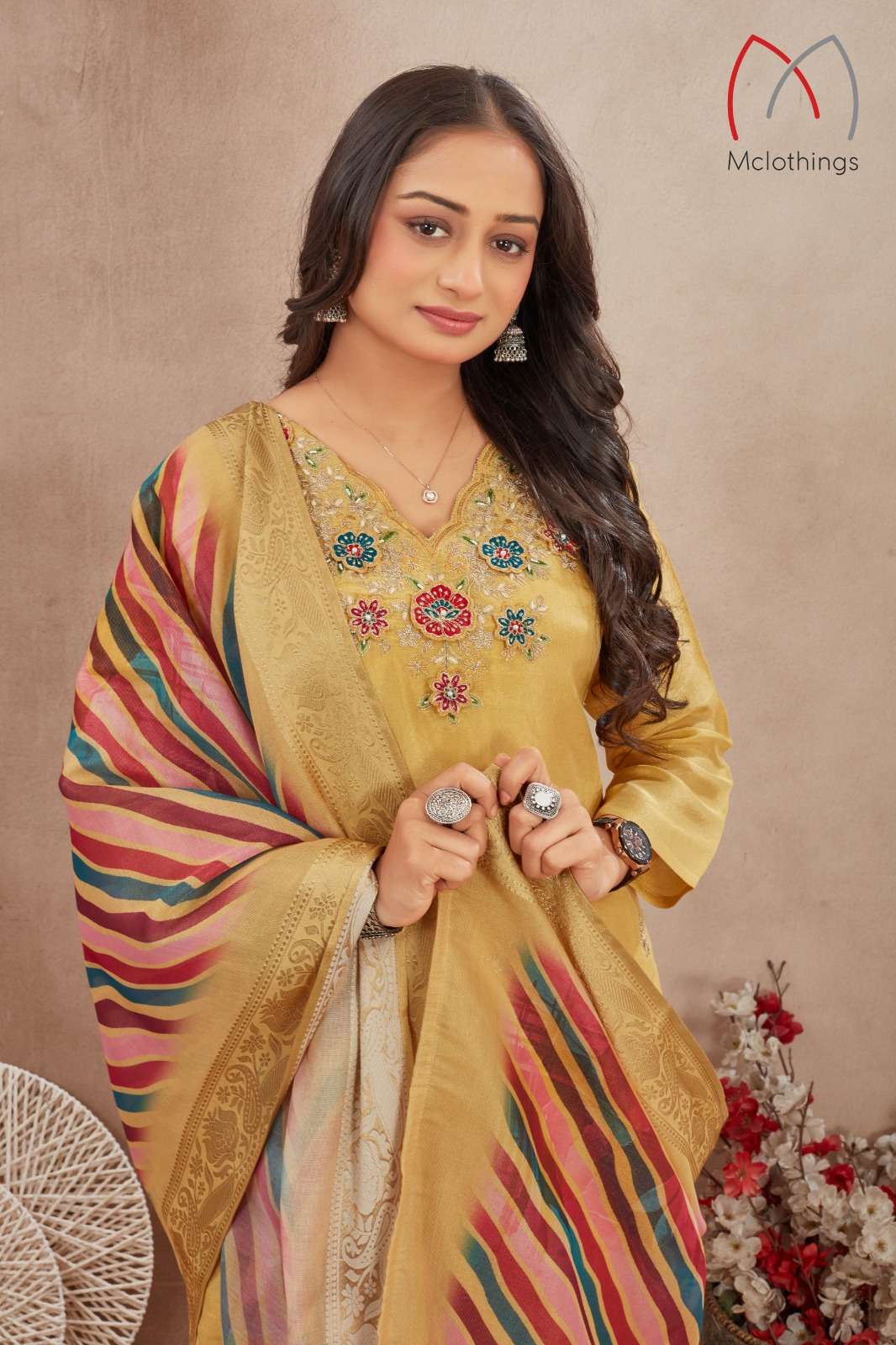 D.NO :- 2217 BY MCLOTHINGH IN VISCOSE SHIMMER 3D CUT WORK FLOWER WITH CODING WORK 