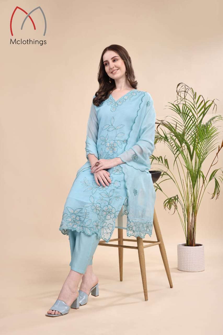 D.NO :- 2235 BY MCLOTHINGS IN ORGANZA WITH CUTE WORK AND FULL SOFT COTTON INNER 