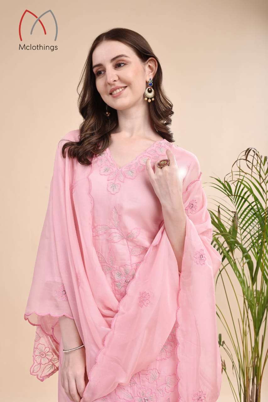 D.NO :- 2235 BY MCLOTHINGS IN ORGANZA WITH CUTE WORK AND FULL SOFT COTTON INNER 