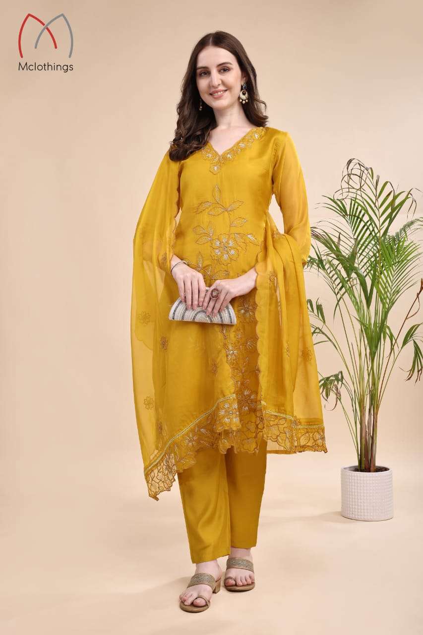 D.NO :- 2235 BY MCLOTHINGS IN ORGANZA WITH CUTE WORK AND FULL SOFT COTTON INNER 