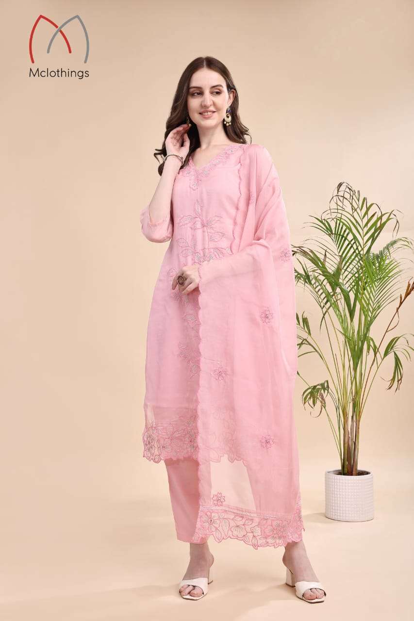 D.NO :- 2235 BY MCLOTHINGS IN ORGANZA WITH CUTE WORK AND FULL SOFT COTTON INNER 