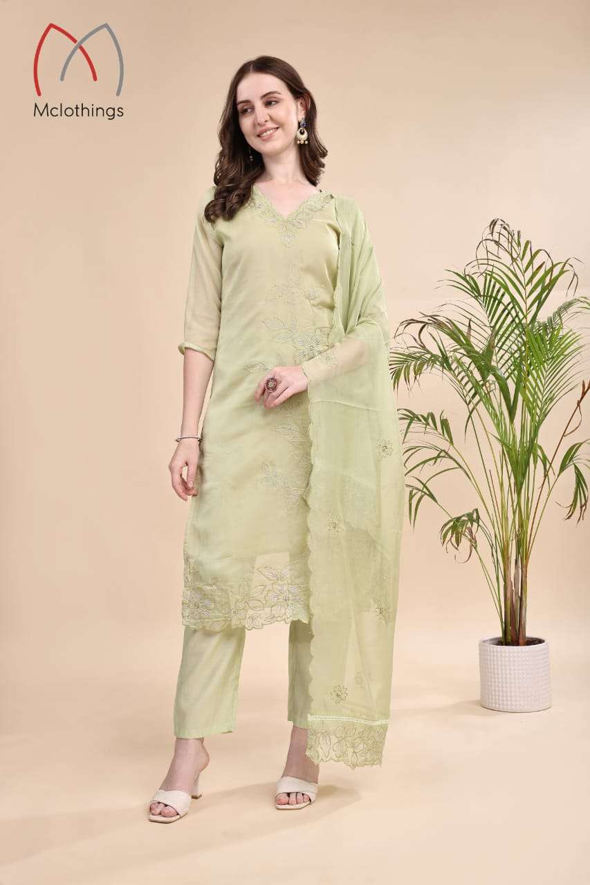 D.NO :- 2235 BY MCLOTHINGS IN ORGANZA WITH CUTE WORK AND FULL SOFT COTTON INNER 
