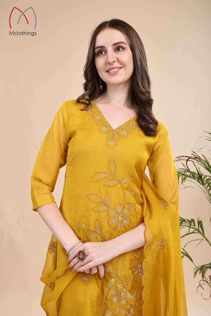 D.NO :- 2235 BY MCLOTHINGS IN ORGANZA WITH CUTE WORK AND FULL SOFT COTTON INNER 