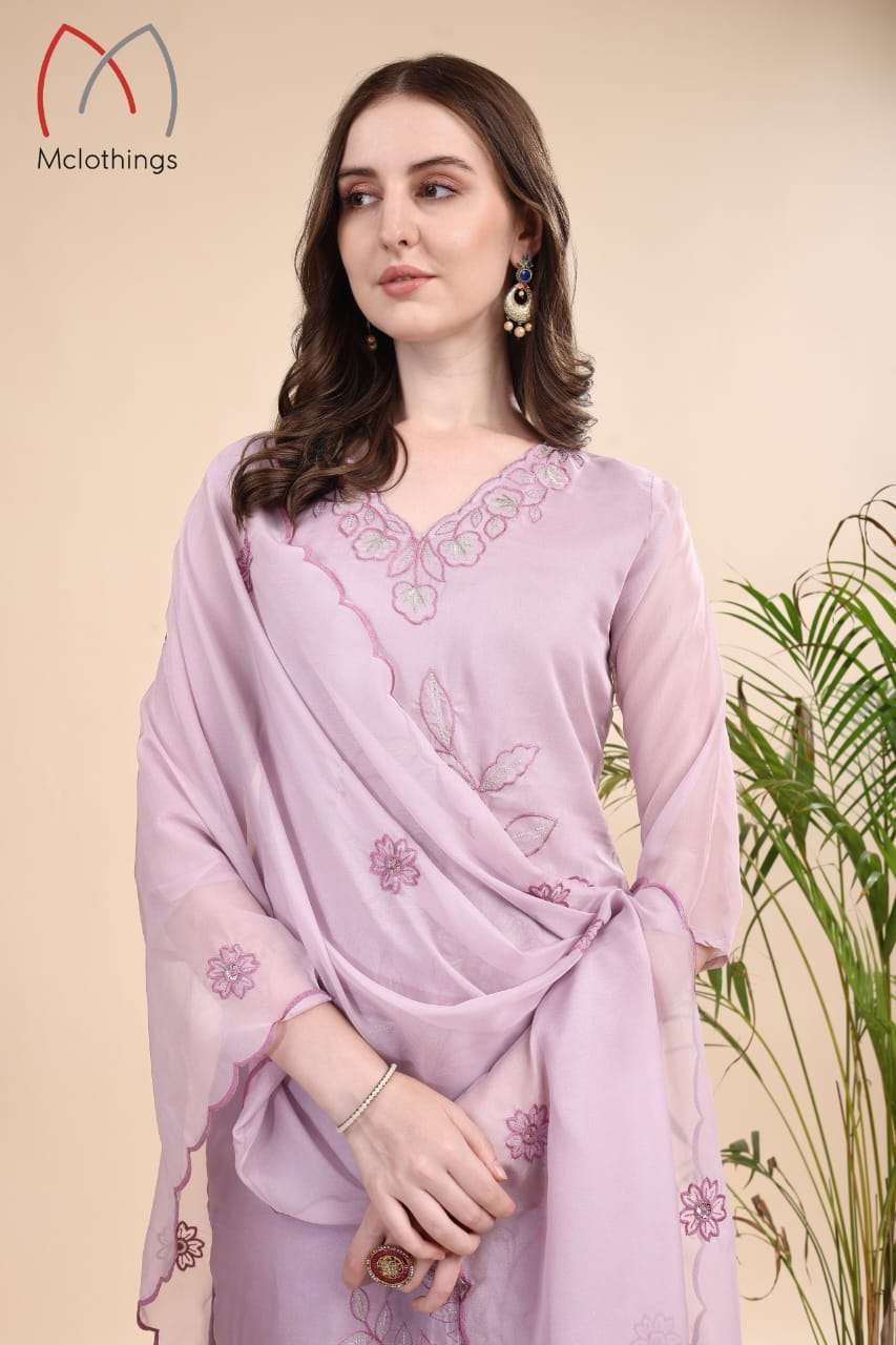 D.NO :- 2235 BY MCLOTHINGS IN ORGANZA WITH CUTE WORK AND FULL SOFT COTTON INNER 