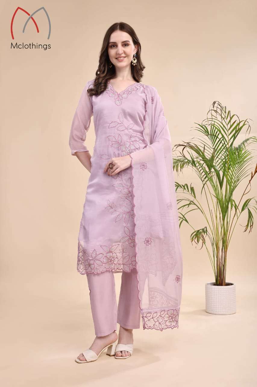 D.NO :- 2235 BY MCLOTHINGS IN ORGANZA WITH CUTE WORK AND FULL SOFT COTTON INNER 