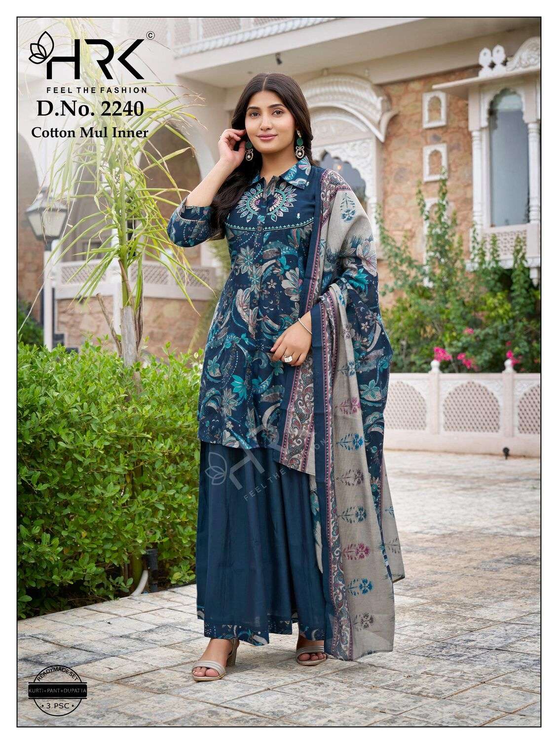 D.NO :- 2240 BY HRK IN MODAL PRINT WITH EXCLUSIVE HAND WORK WITH COTTON MUL INNER 