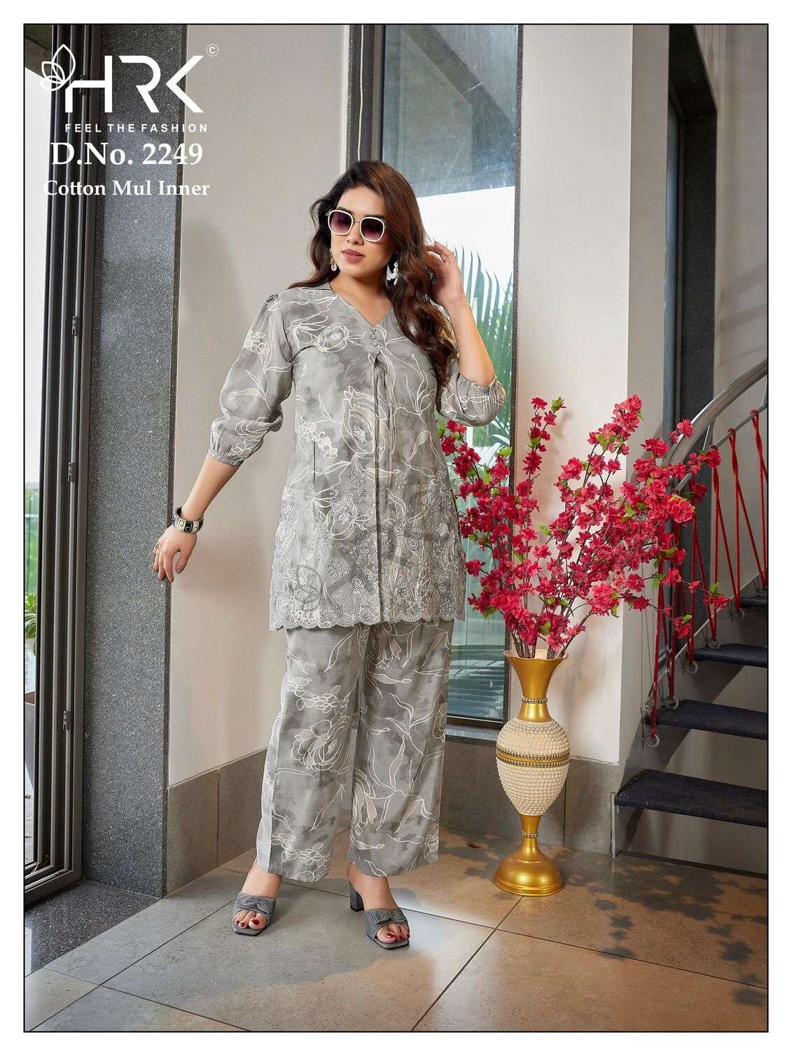 D.NO :- 2249 BY HRK IN MODAL PRINT WITH EXCLUSIVE HAND WORK WITH COTTON MUL INNER 
