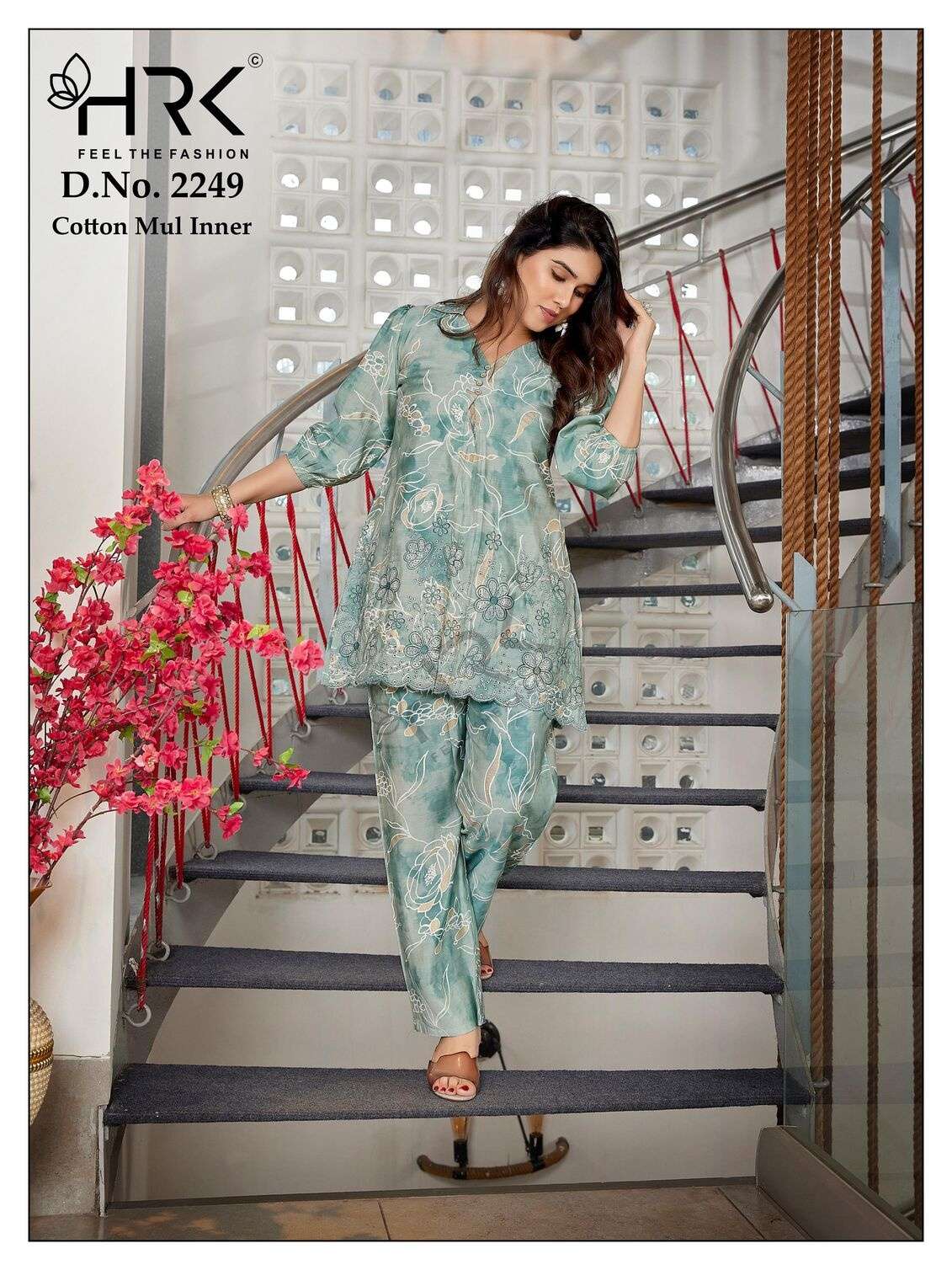 D.NO :- 2249 BY HRK IN MODAL PRINT WITH EXCLUSIVE HAND WORK WITH COTTON MUL INNER 