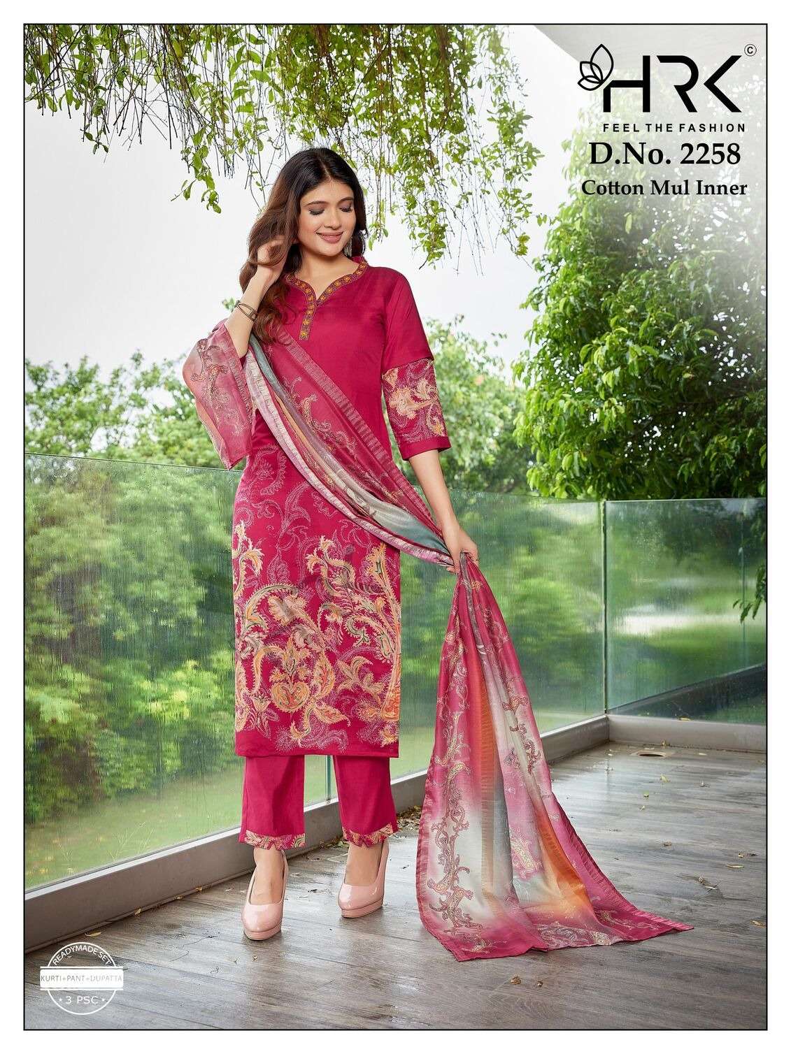 D.NO :- 2258 BY HRK IN SOFT MODAL PRINT WITH EXCLUSIVE EMBROIDERY WORK & COTTON MUL INNER