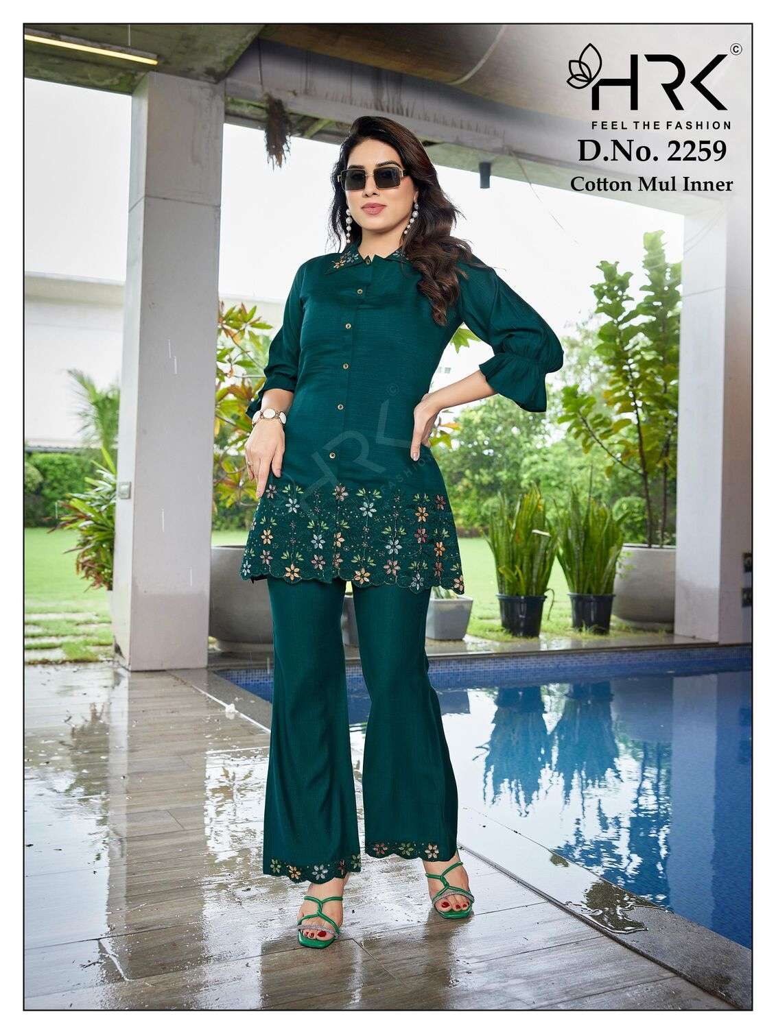 D.NO :- 2259 BY HRK IN SOFT PV WITH EXCLUSIVE WMBROIDERY WORK WITH COTTON MUL INNER