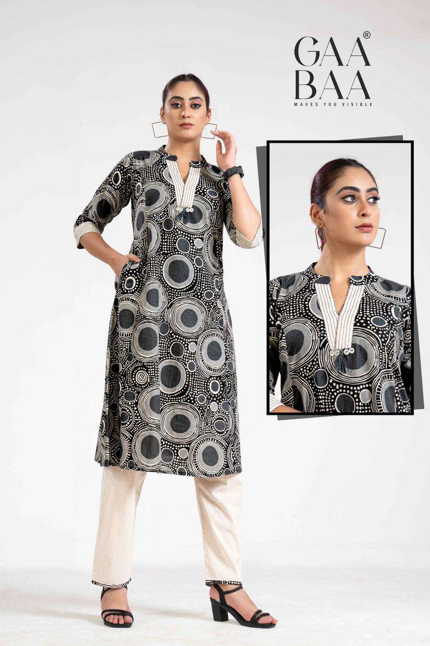 D.NO :- 924 BY GAABAA IN COTTON FLEX PRINT CO-ORD SET WITH STITCHING PATTERN 